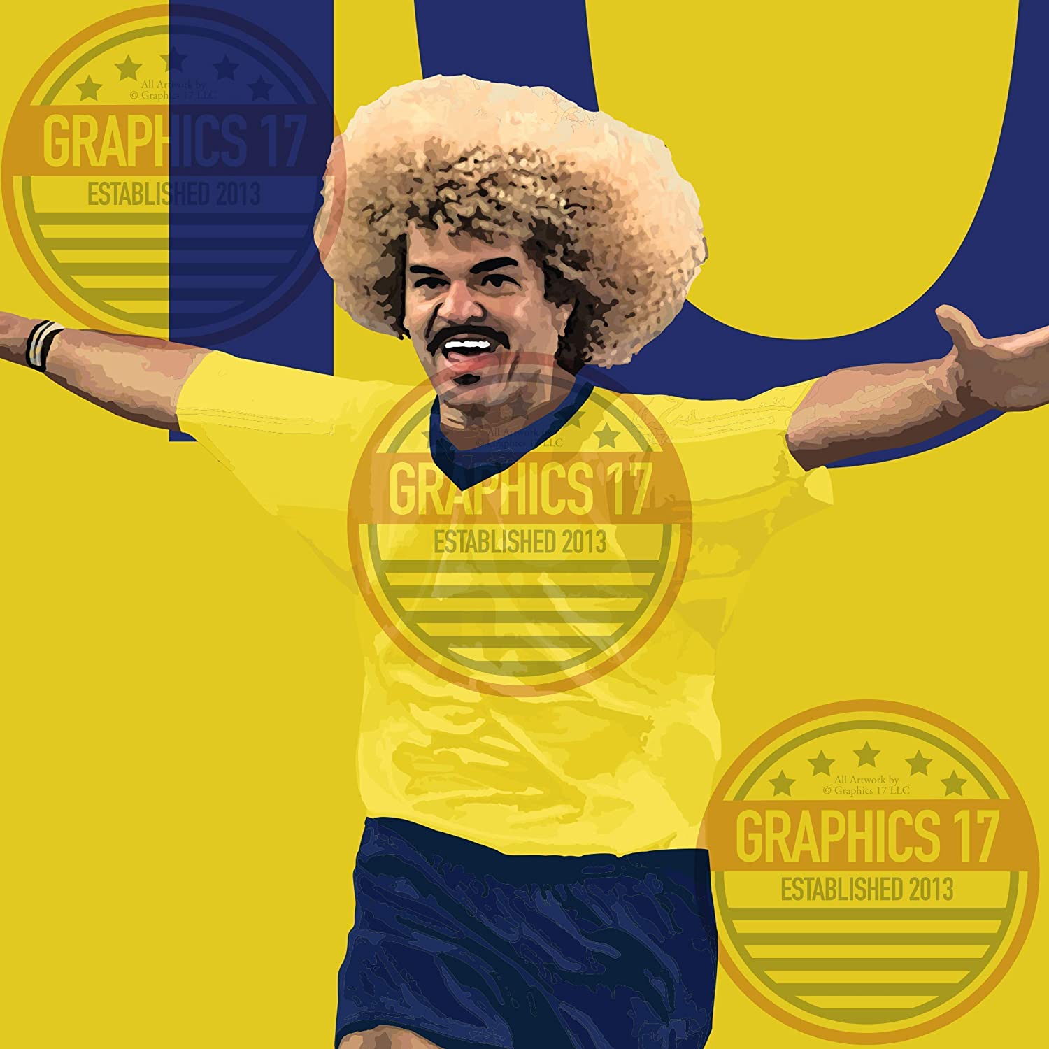 Valderrama Poster Soccer Poster Football Print Carlos El Pibe Valderrama 17 Valderrama Art, Handmade Products