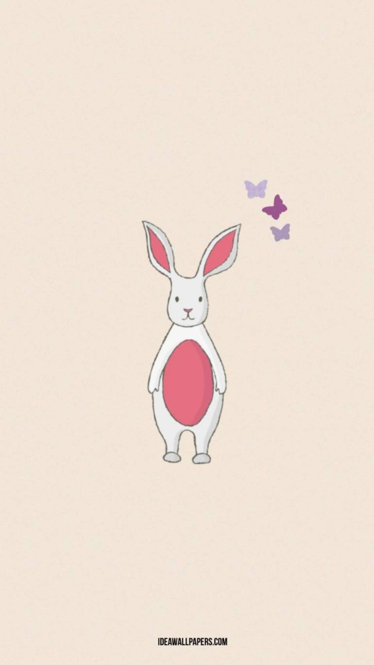 Easter Bunny Wallpaper For Phone Or Computer, Pink Wallpaper