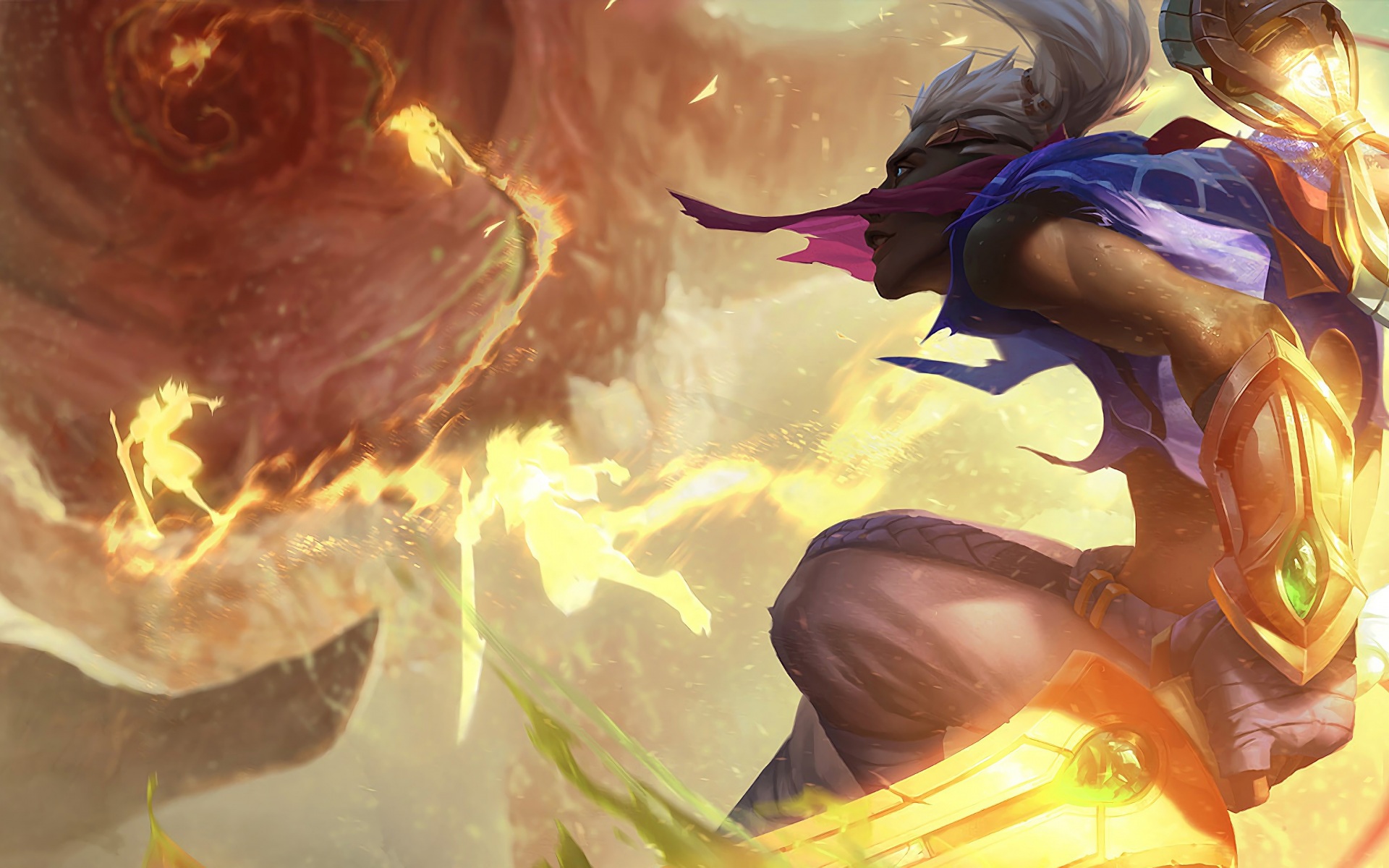 Wallpaper 4k Sandstorm Ekko LoL Splash Art League of Legends lol Wallpaper