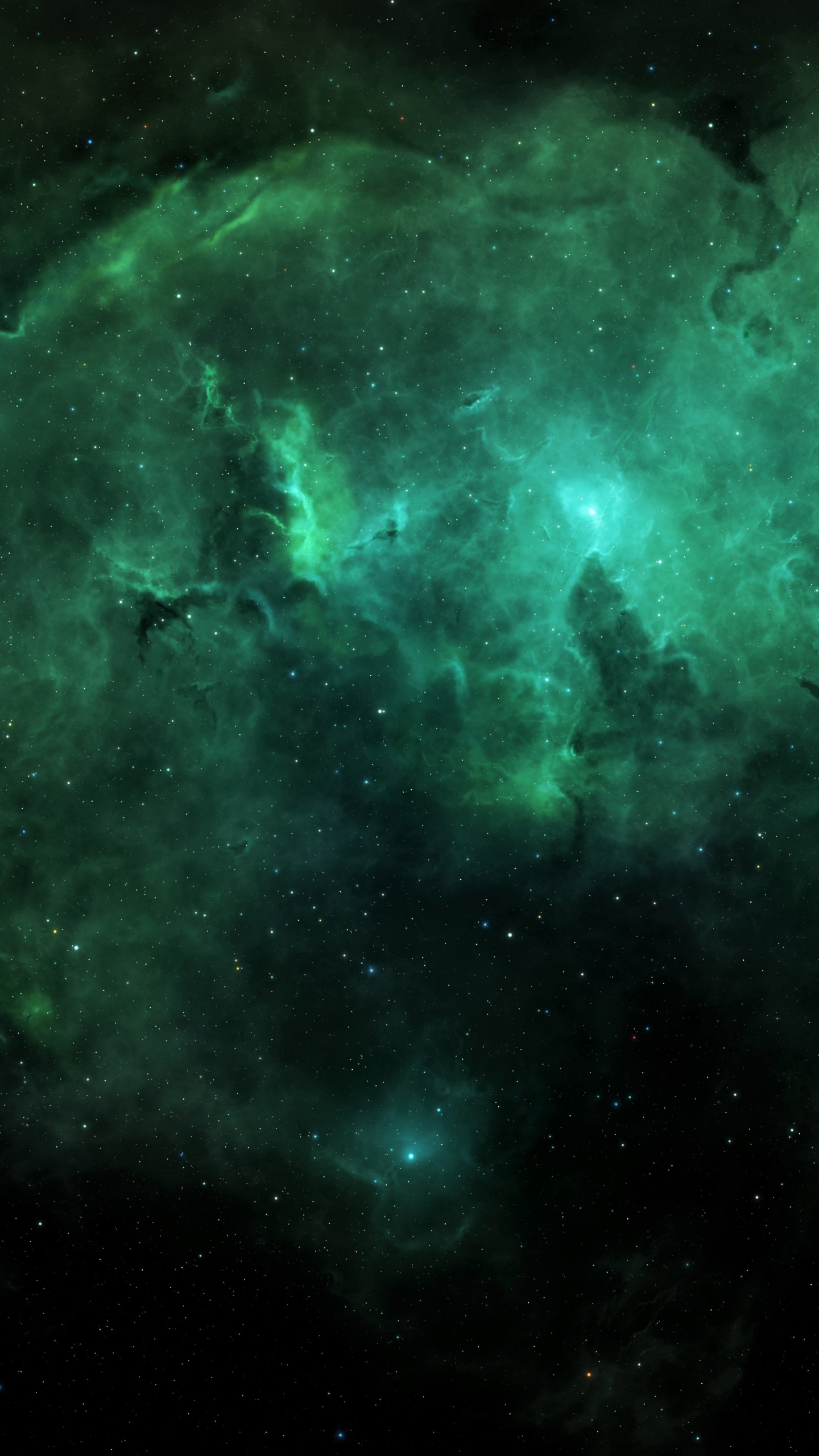 Green Space Nebula Wallpaper Phone