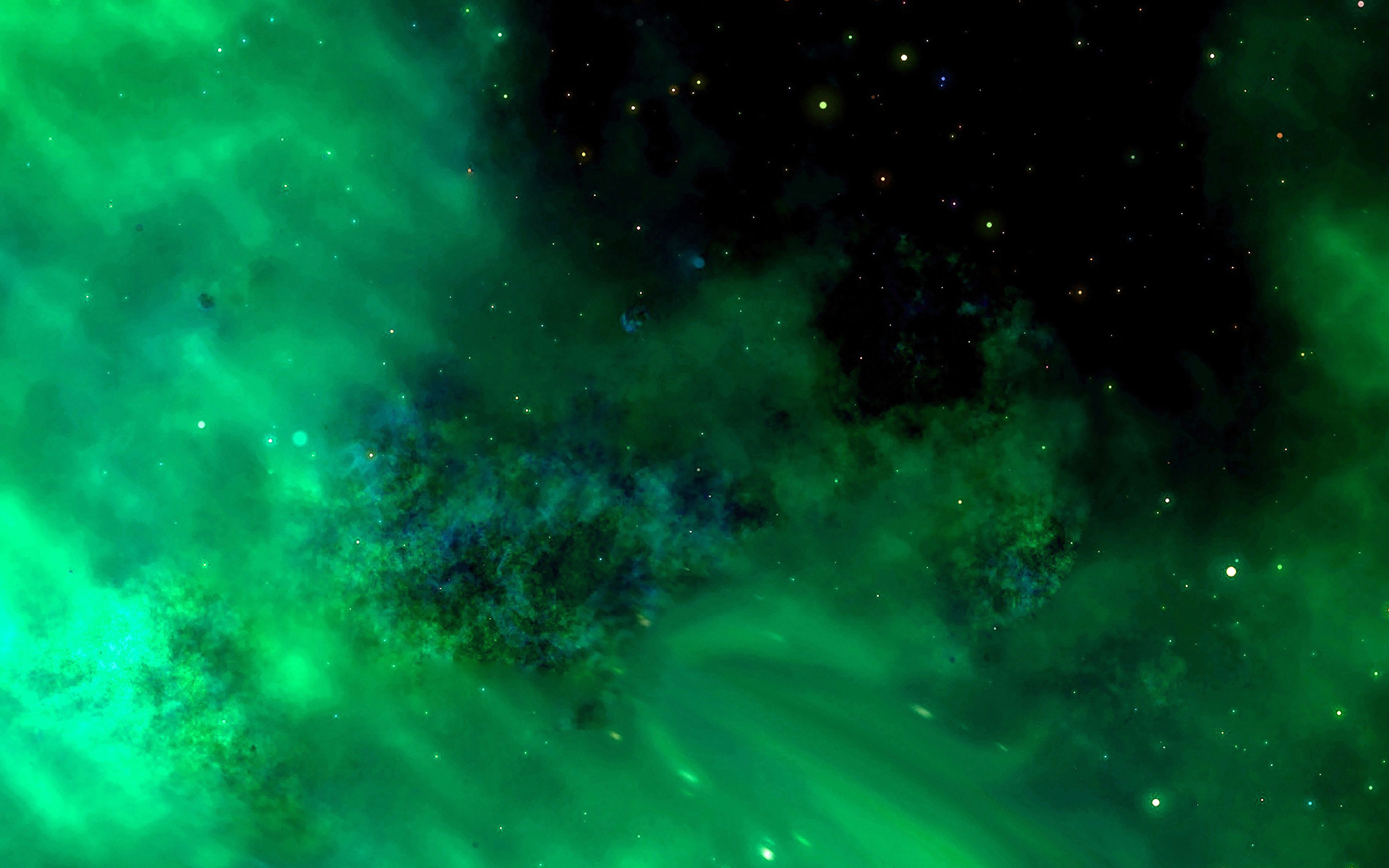 green galaxy wallpaper, green, nature, nebula, sky, astronomical object