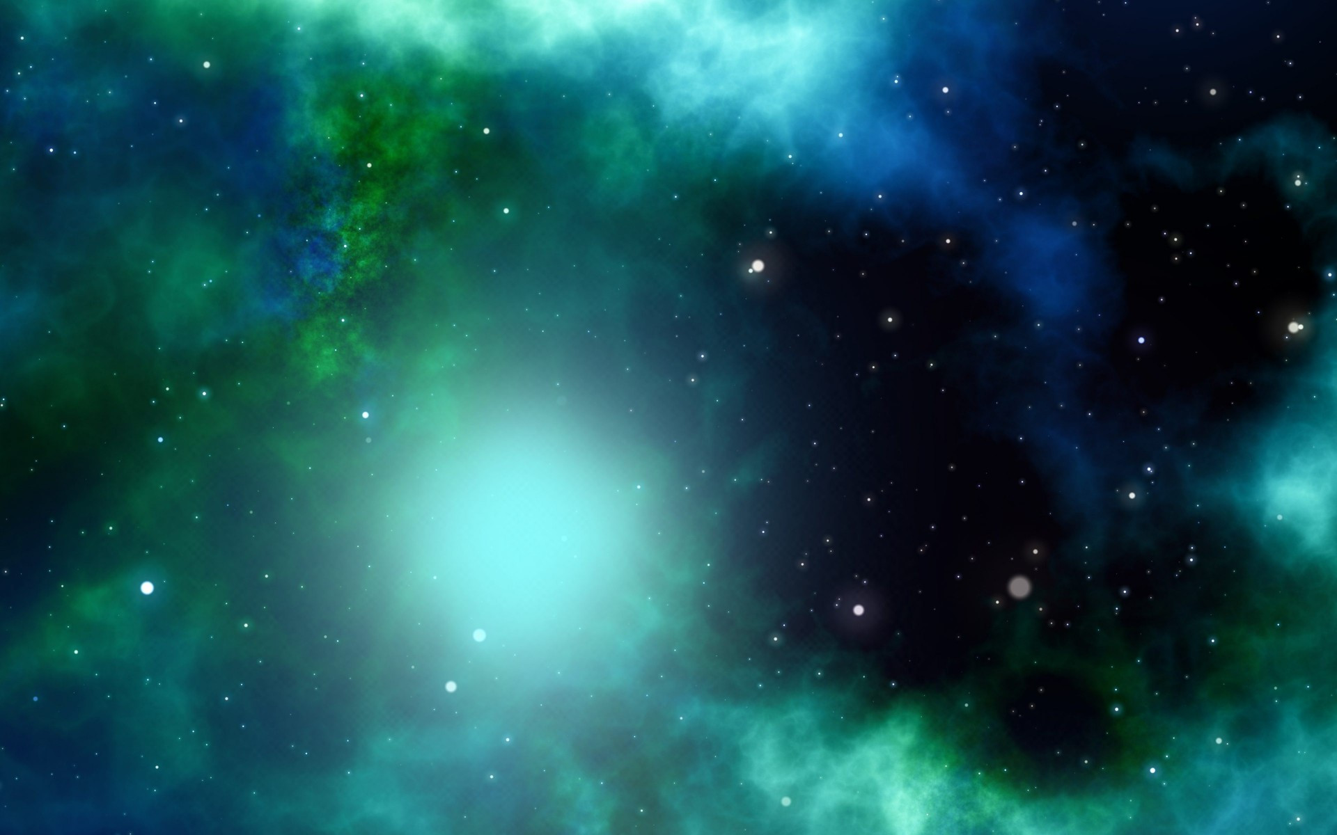 Download 1920x1200 Green Nebula, Stars, Cosmos, Galaxy Wallpaper for MacBook Pro 17 inch