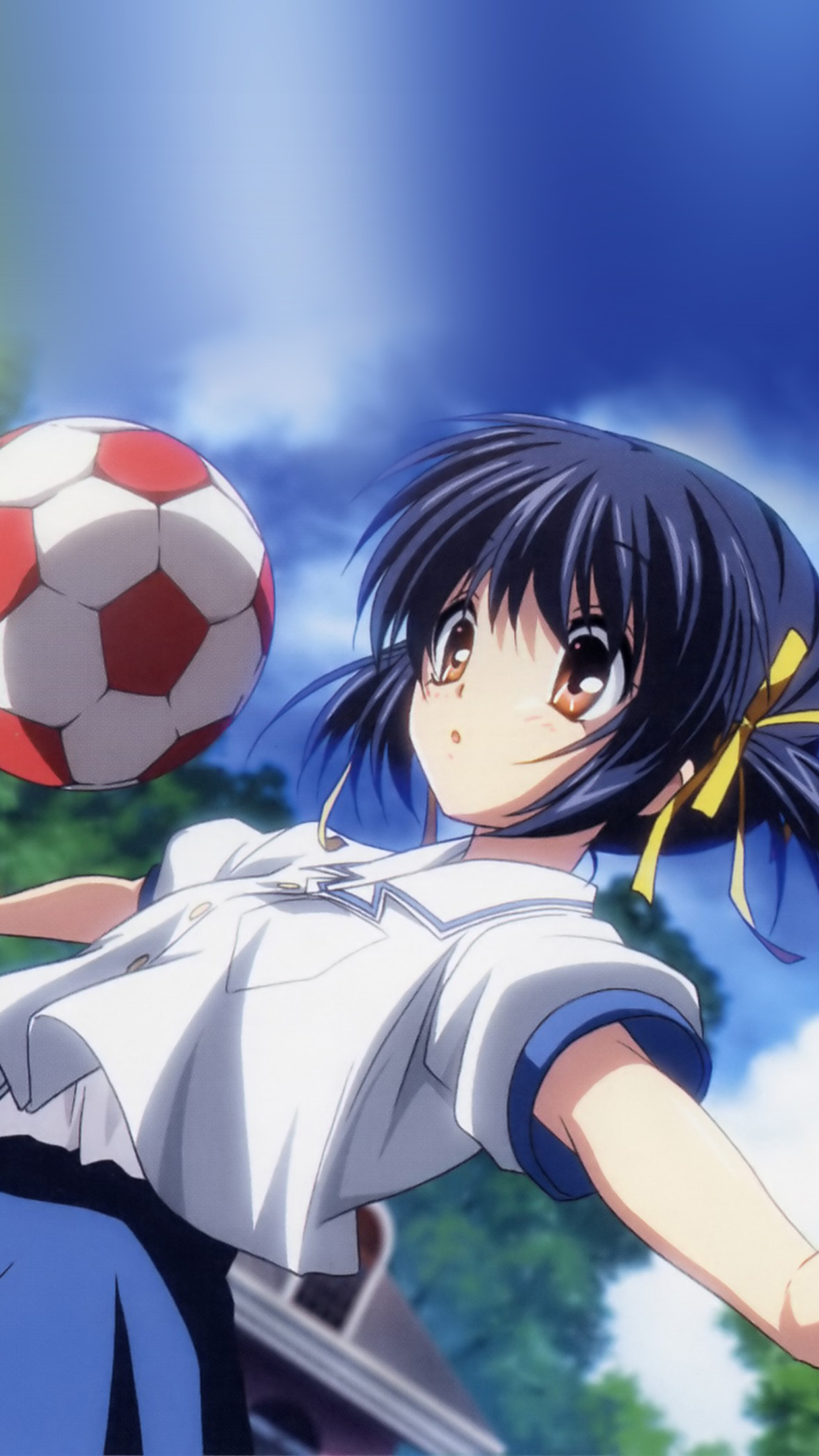 Anime Art Illustration Girl Football Cute Wallpaper