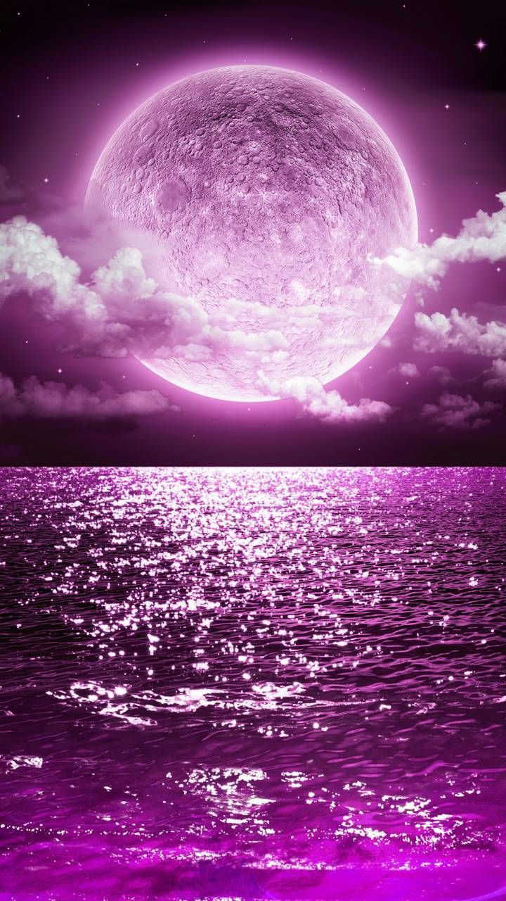 Purple Moon iPhone Wallpaper