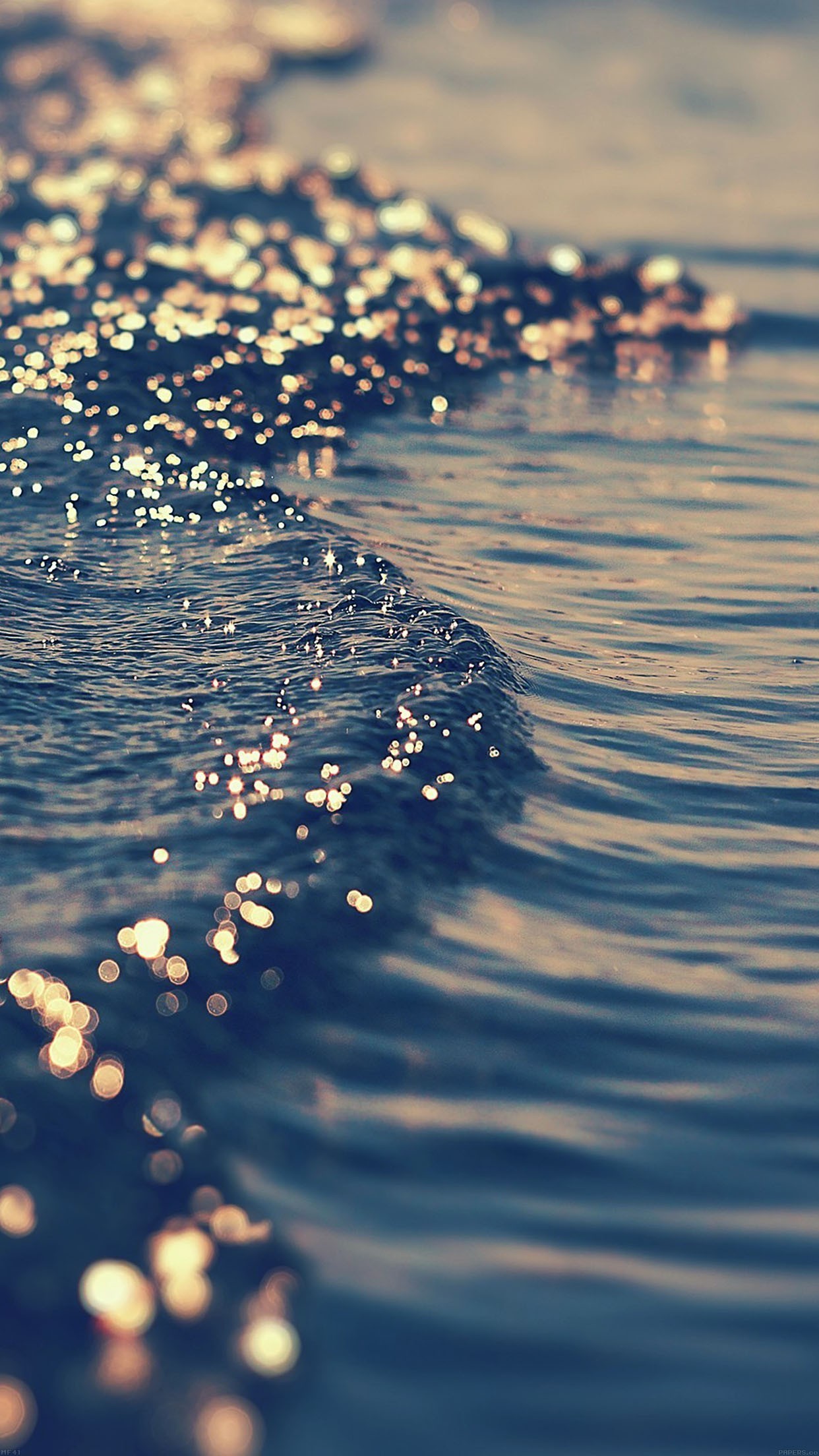 Gold Sea Wave Water Sunset Ocean Nature iPhone 6 Plus iPhone Wallpaper HD