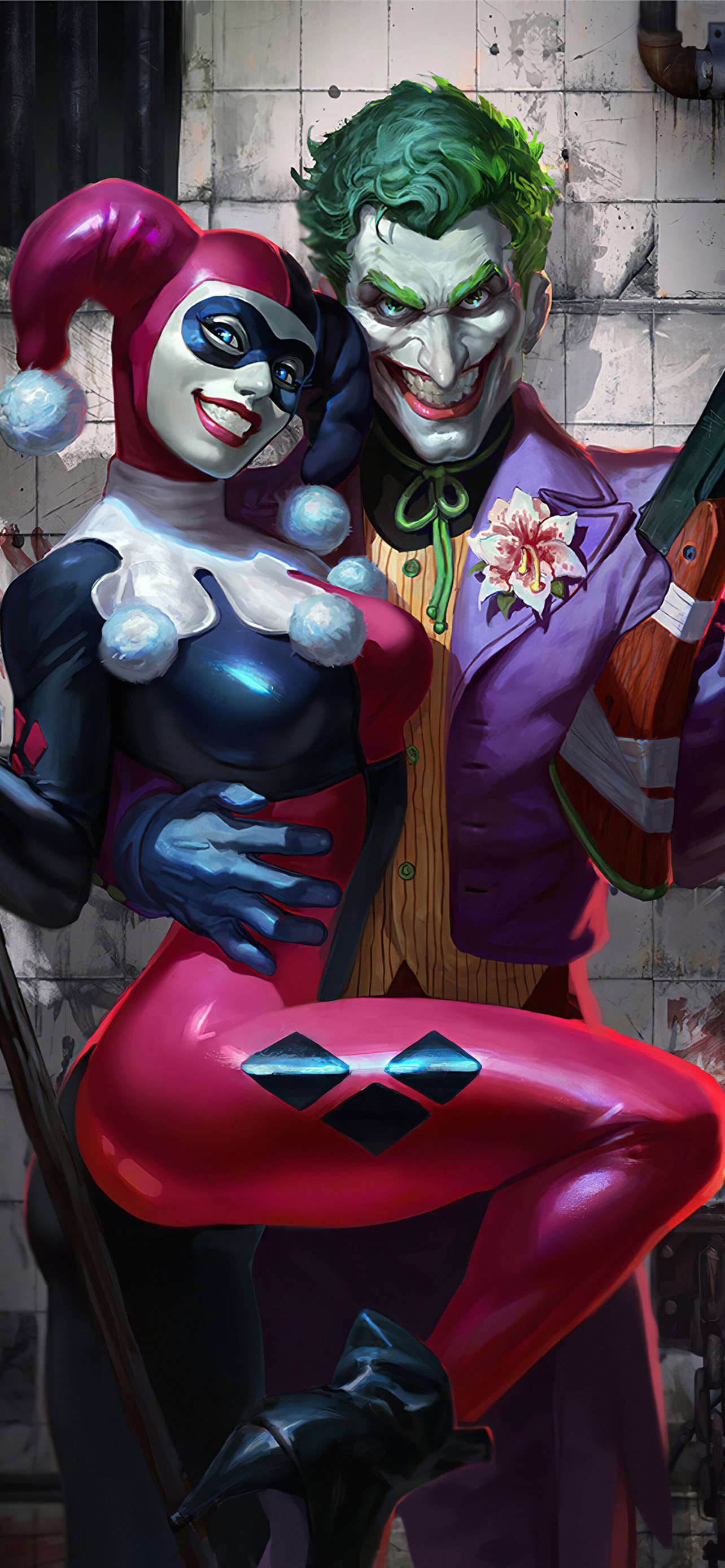Joker Harley Quinn DC 4K phone HD Image Ba. iPhone Wallpaper Free Download