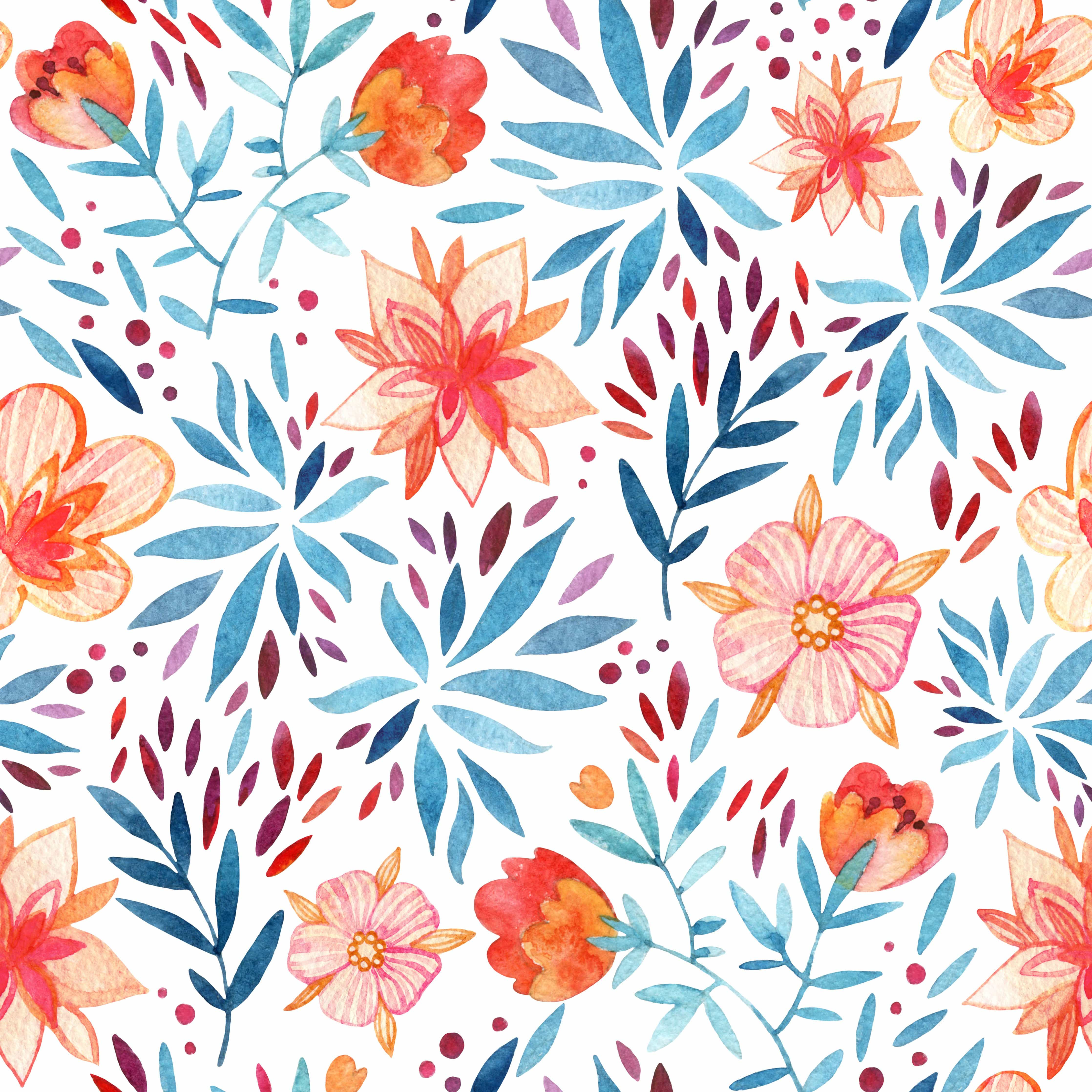 Abstract Cute Watercolor Floral Wallpaper