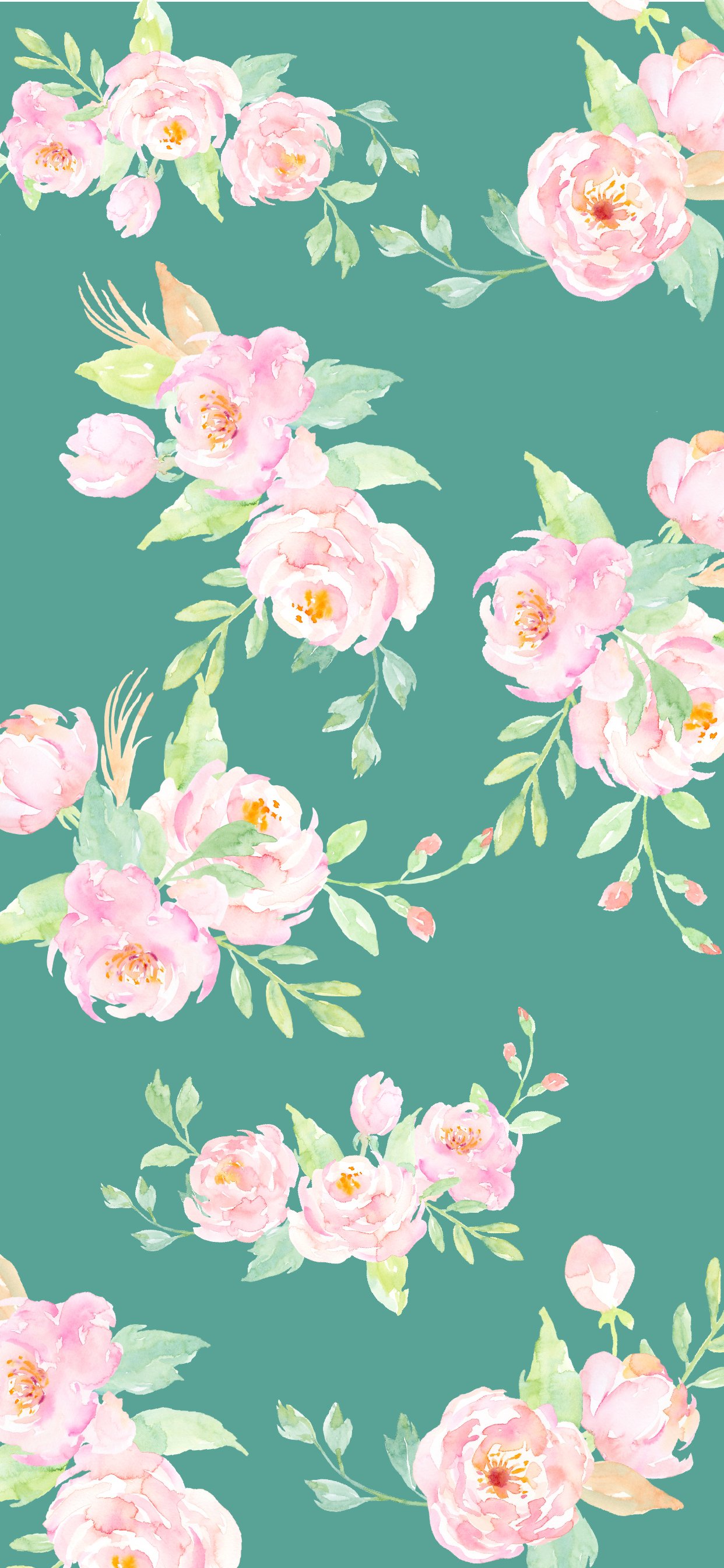 Spring Floral iPhone Wallpaper and Ivory