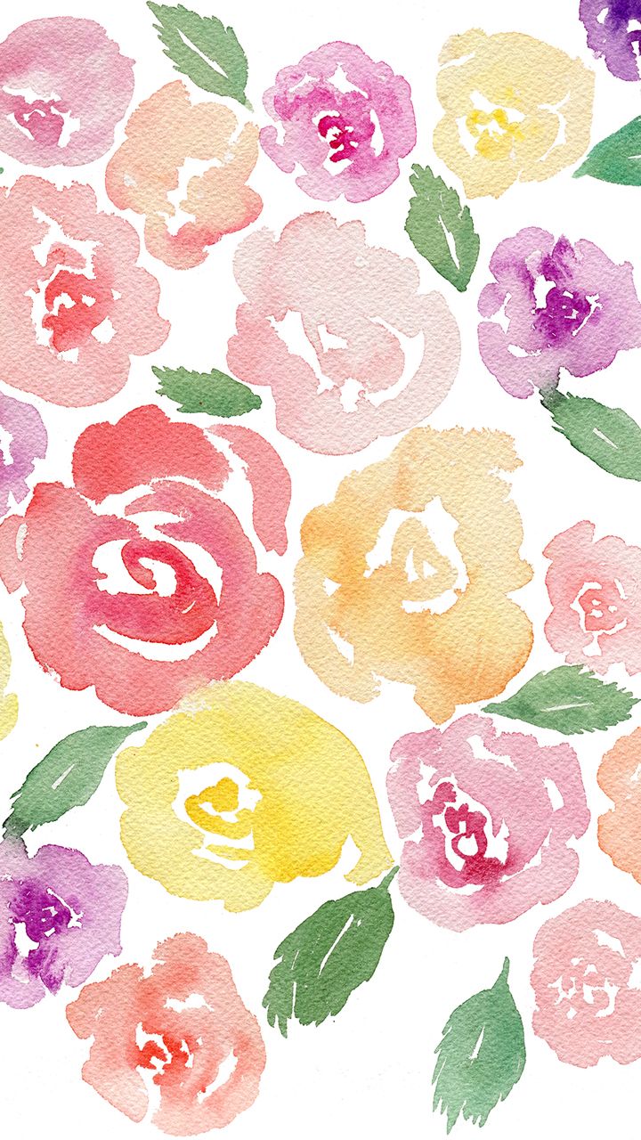 Watercolor floral wallpaper, Free watercolor flowers, Flower iphone wallpaper