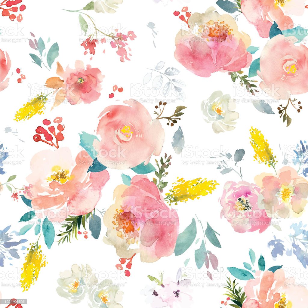 Watercolor Flowers Vector Format Stock Illustration Image Now