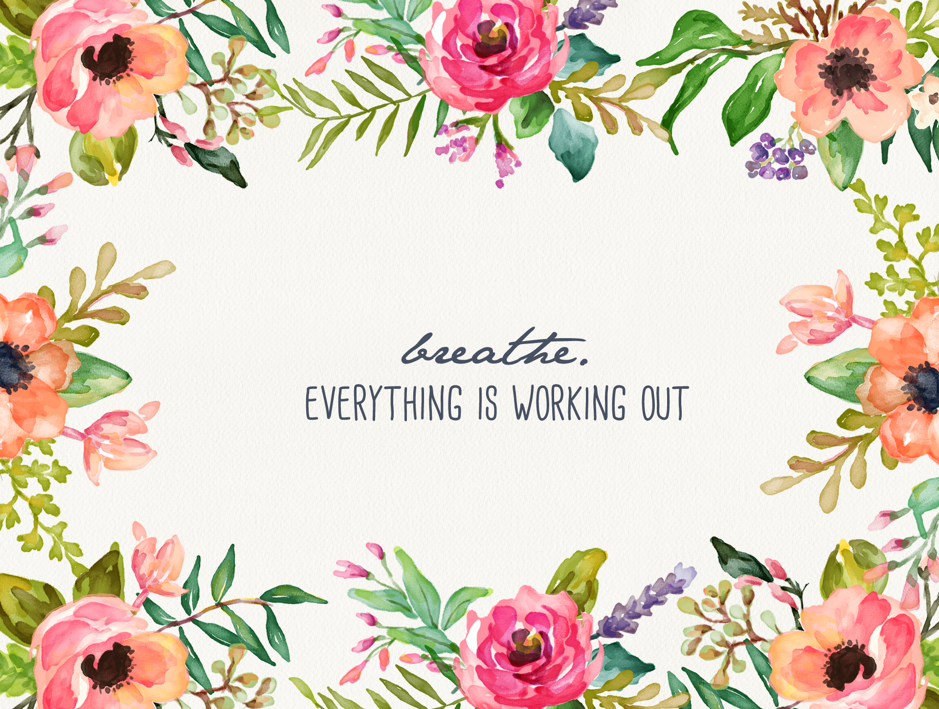 Free download Breathe Floral Desktop Wallpaper Inspired by Beatrice Clay [1920x1451] for your Desktop, Mobile & Tablet. Explore Watercolor Floral Wallpaper. Floral Wallpaper, Floral Wallpaper for Walls, Watercolor Wallpaper for Walls