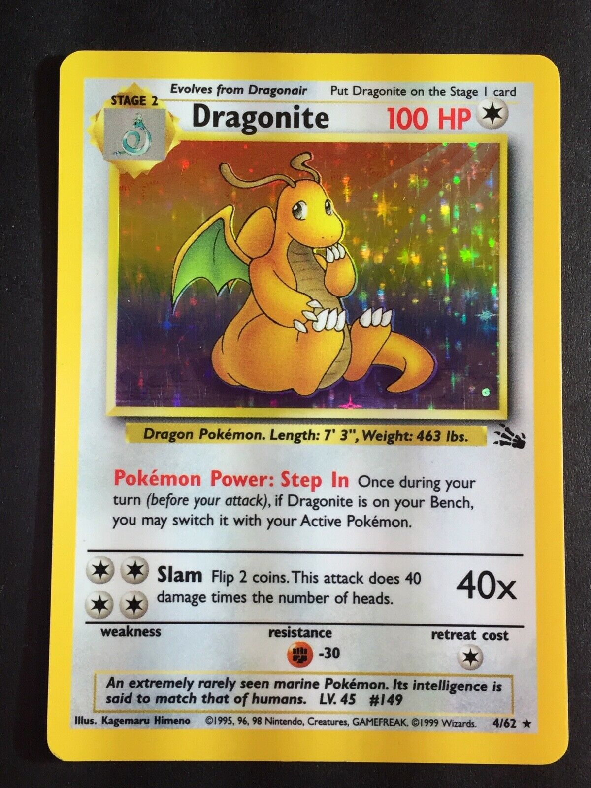 Dragonite Pokemon Card 1995