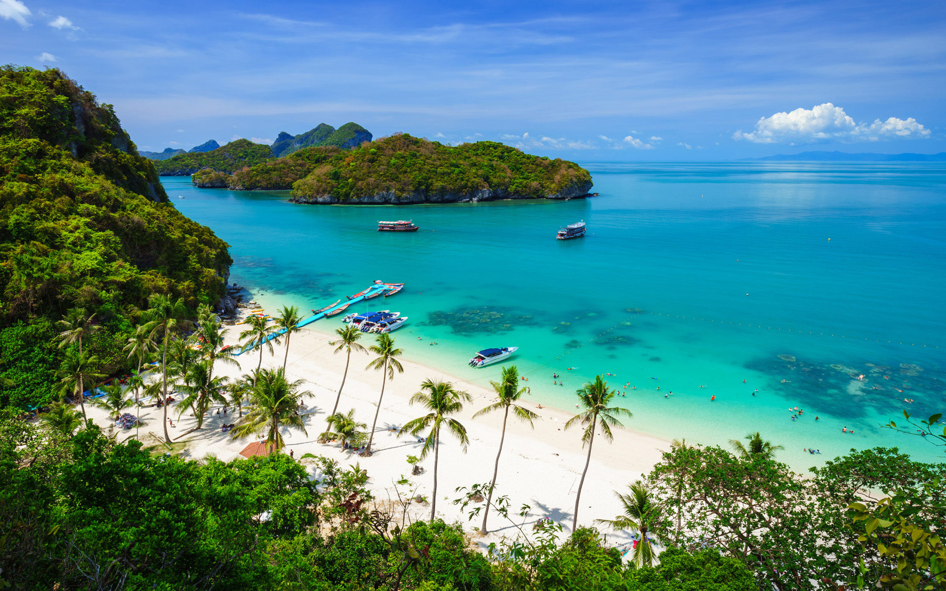 The Beautiful Koh Samui Coast Of Thailand Mu Ko Ang Thong National Park Thailand HD Wallpaper 1920x1200, Wallpaper13.com