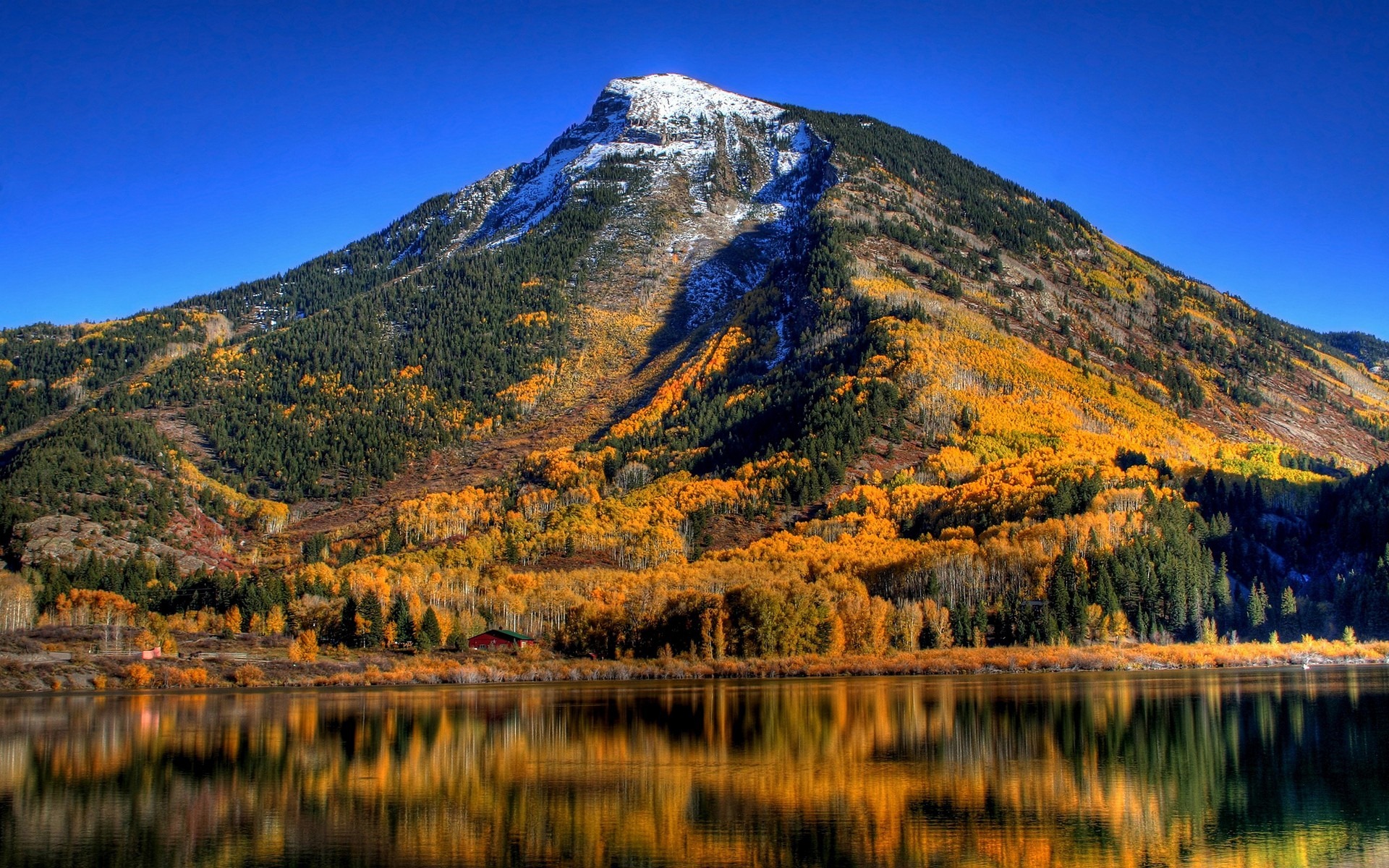 Autumn Yellow Mountain Wallpaper Full HD Image Download