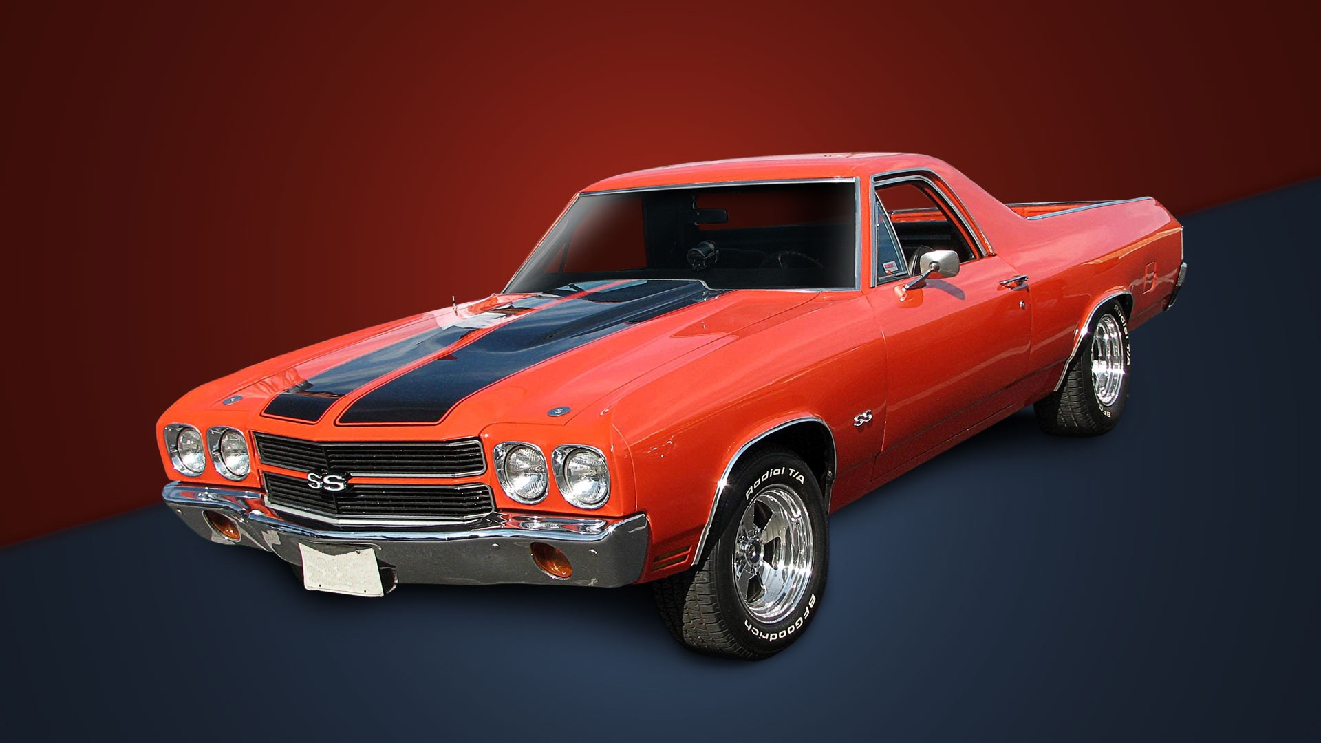 Chevrolet El Camino, muscle, car, orange, cars, 1920x1080 HD