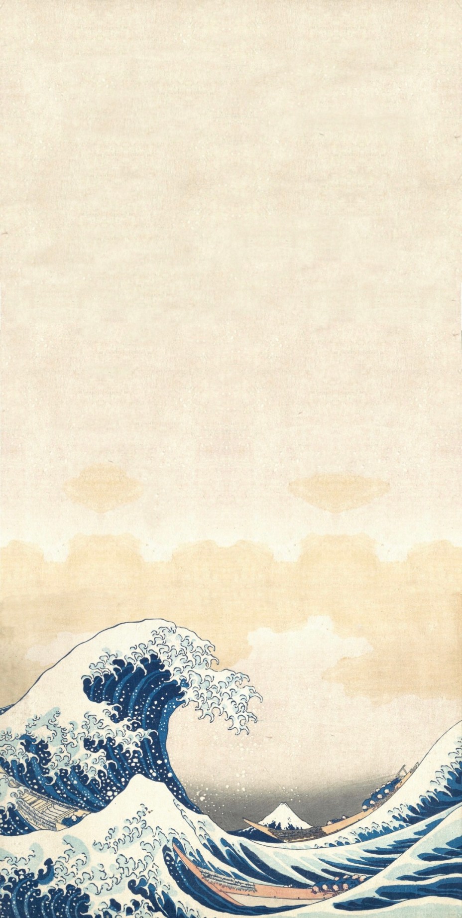 The Great Wave of Kanawaga Japanese White Wallpaper