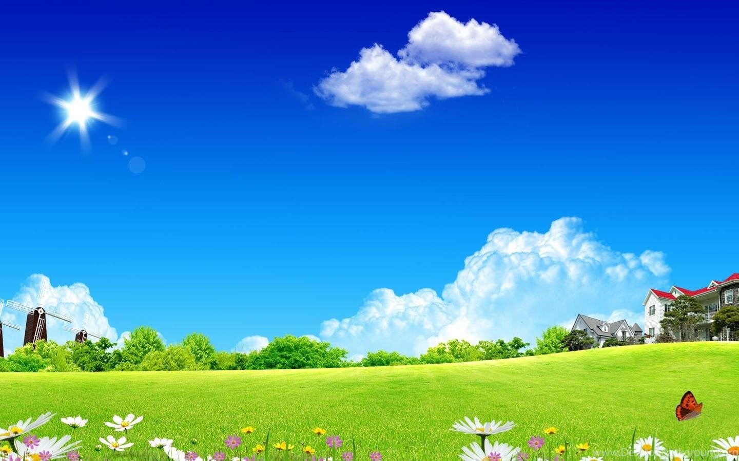 Gardens Wallpaper: 1440x900 Dream Garden Of Summer Scenery Desktop. Desktop Background