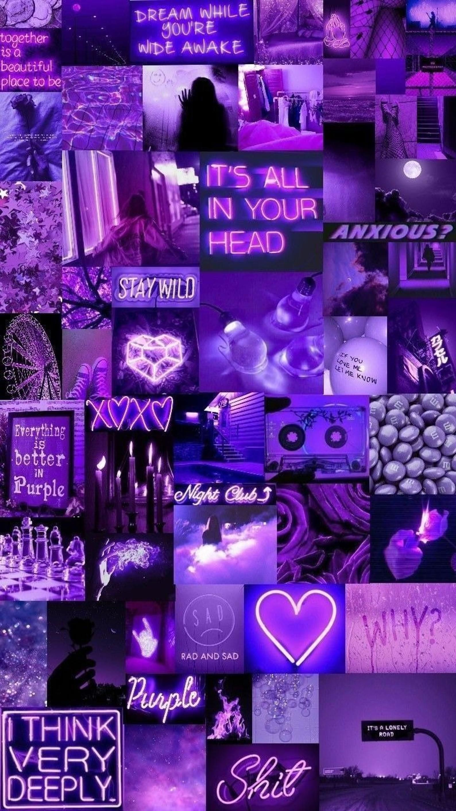 Purple Aesthetic wall photo collage, purple vibe wall picture, purple photo collage, purple collage, purple aesthetic, purple vibes,. Fond d'écran coloré, Fond d'écran téléphone, Fond d'ecran pastel