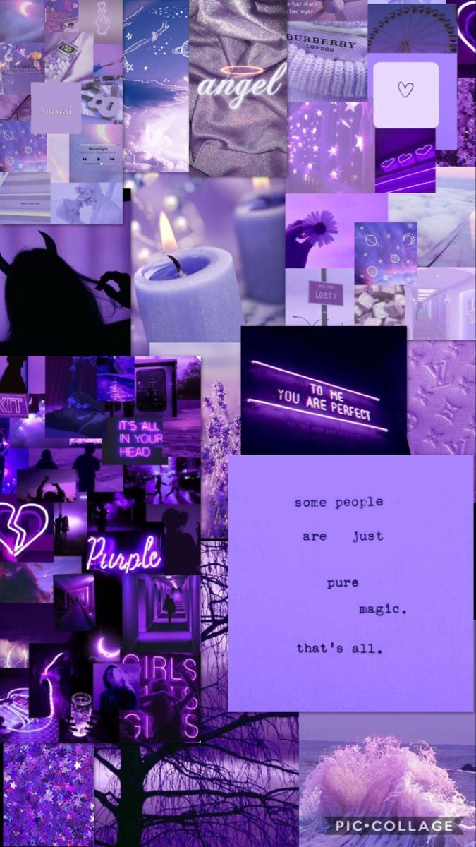 Aesthetic Collage Purple Wallpaper