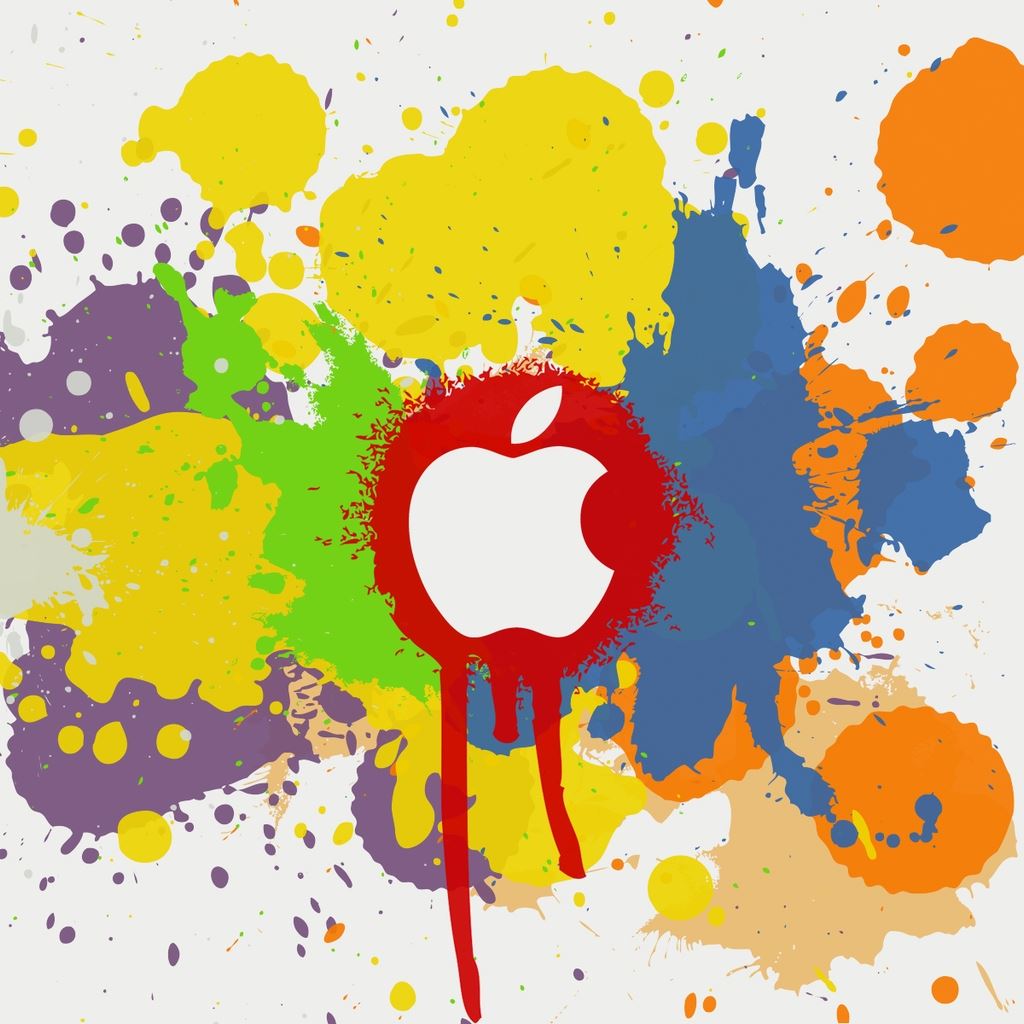 Apple Color Splash Effect iPad Wallpaper Free Download