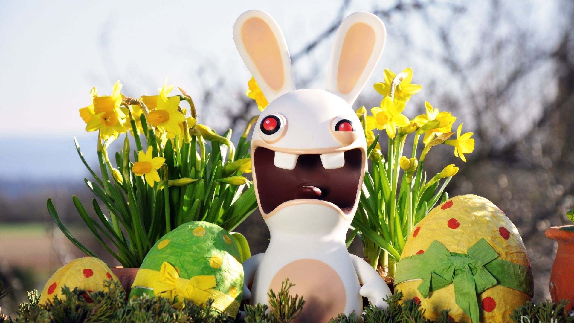 Easter Eggs with Rabbit Wallpaper