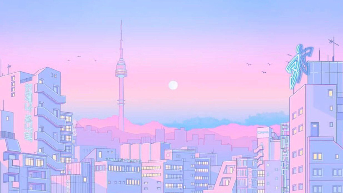 Pastel Retro Anime Aesthetic Desktop Wallpaper • Wallpaper For You