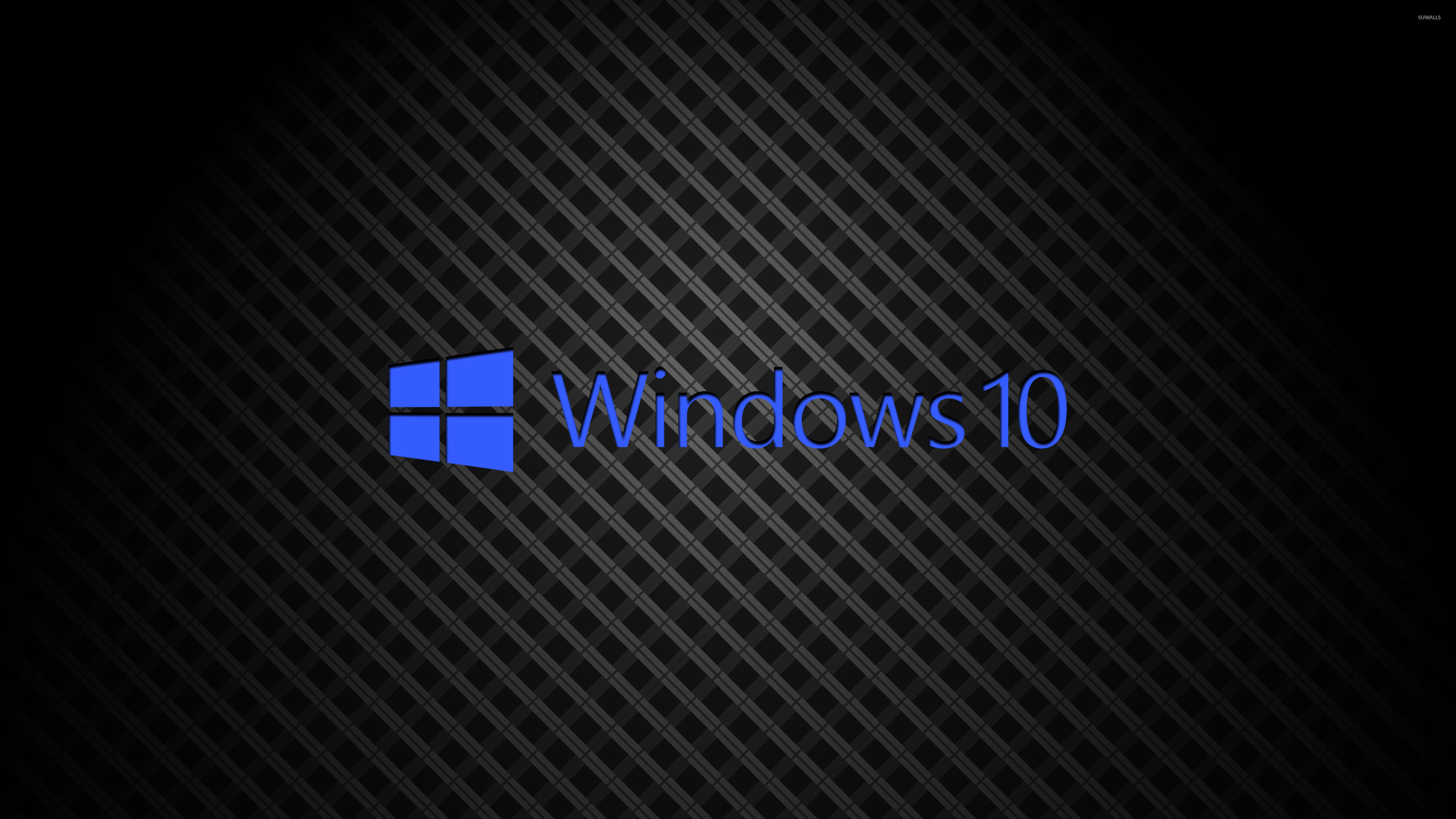 Windows 10 on square pattern blue text logo wallpaper wallpaper