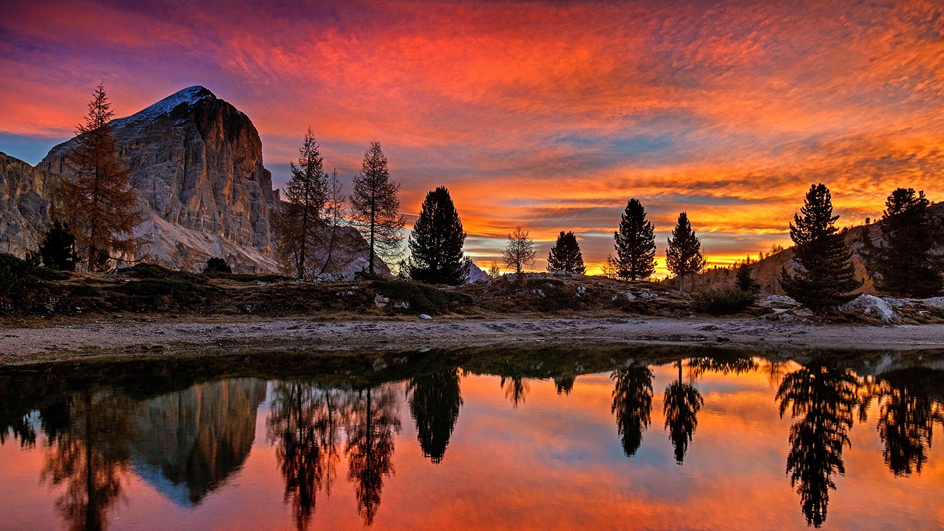 Desktop Wallpaper Italy Lago Di Limides, Veneto, 1920x1080
