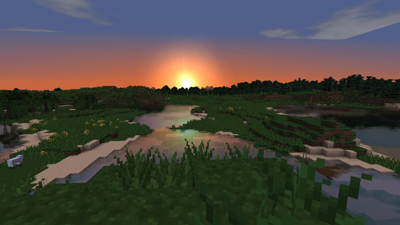 Minecraft Sunset Wallpaper Free Minecraft Sunset Background