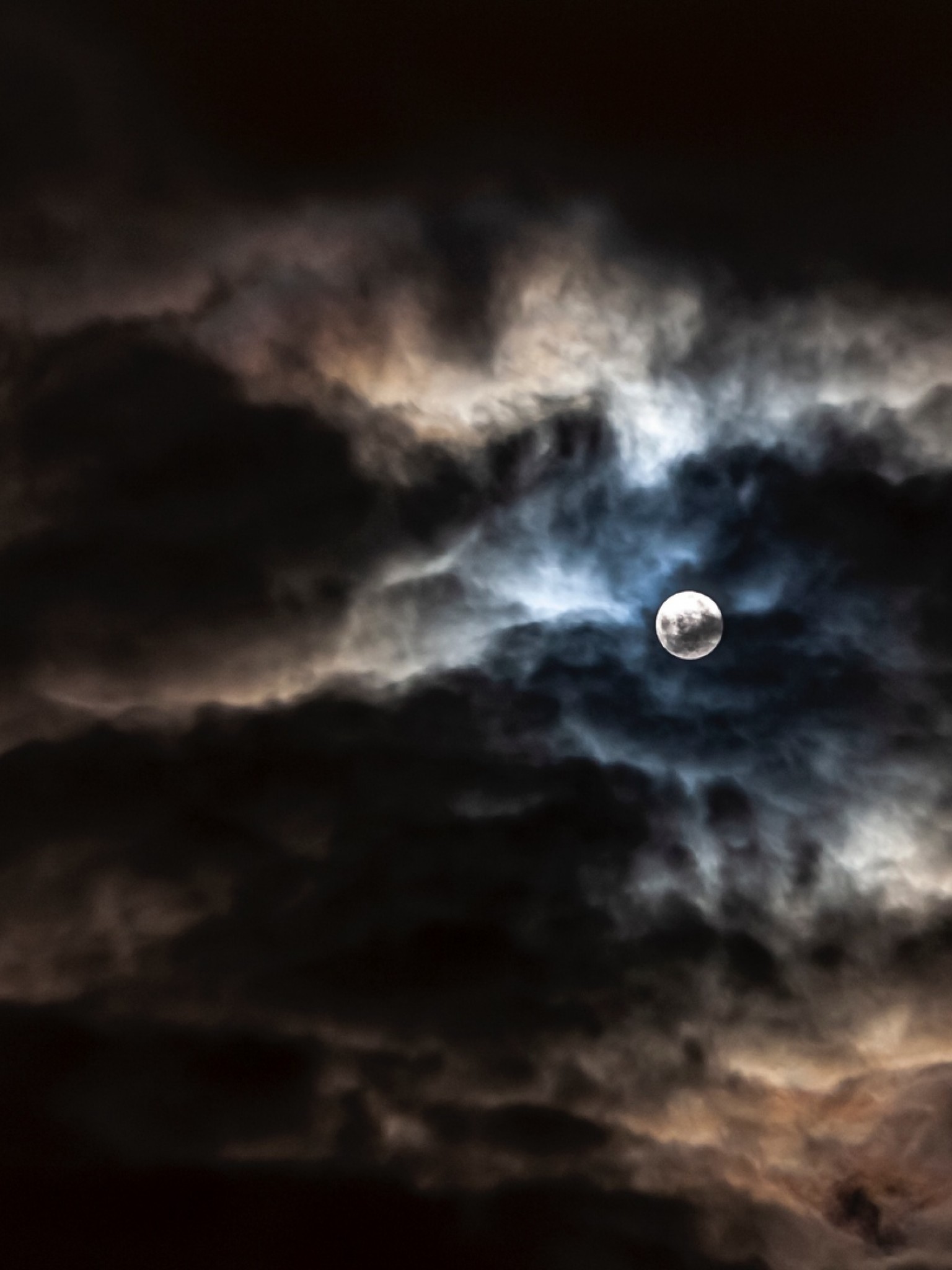 Full moon on a cloudy night HD Wallpaper Retina iPad