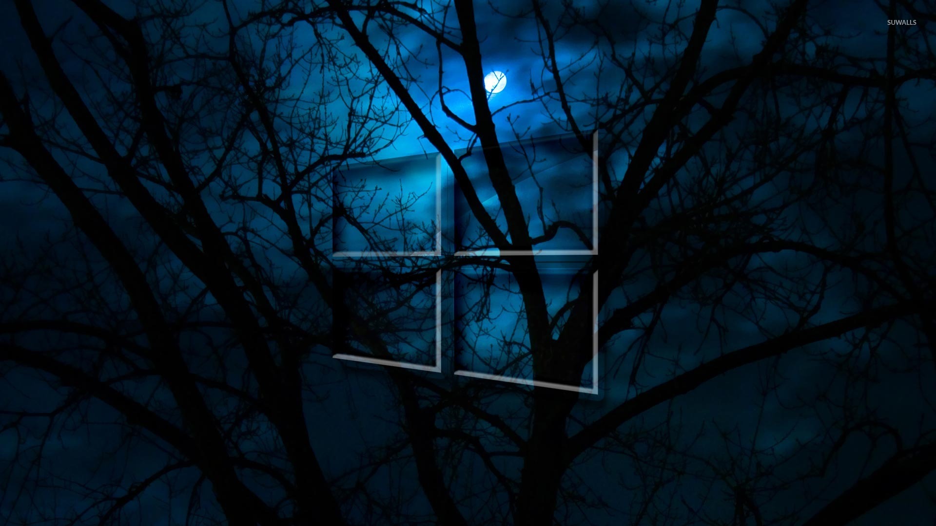 Windows 10 in the cloudy night wallpaper wallpaper