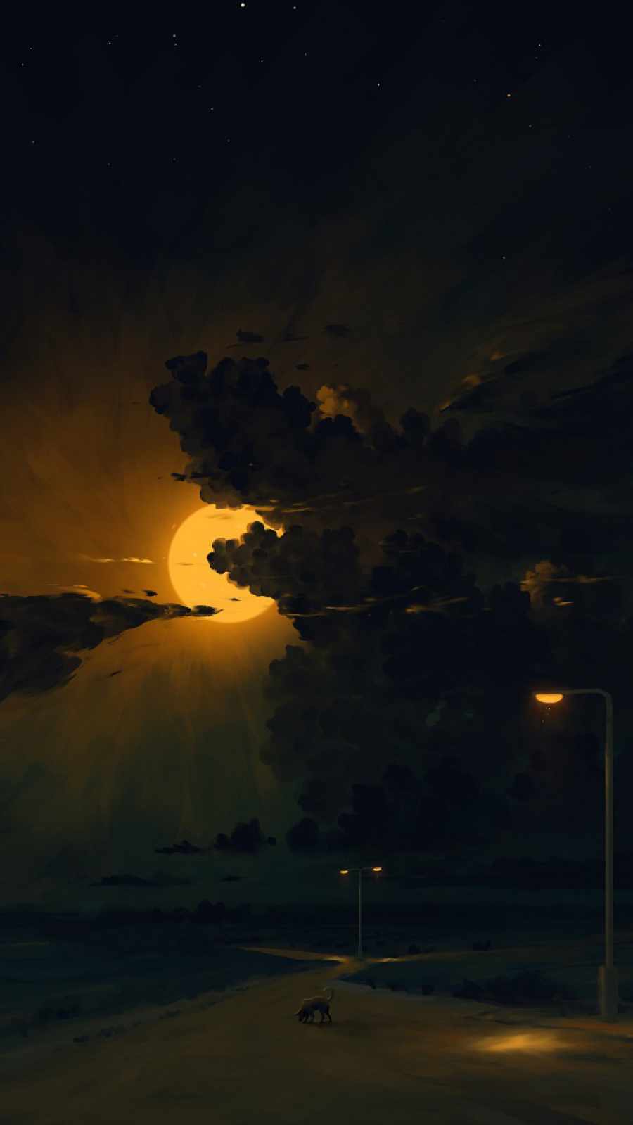 Cloudy Night Wallpaper, iPhone Wallpaper