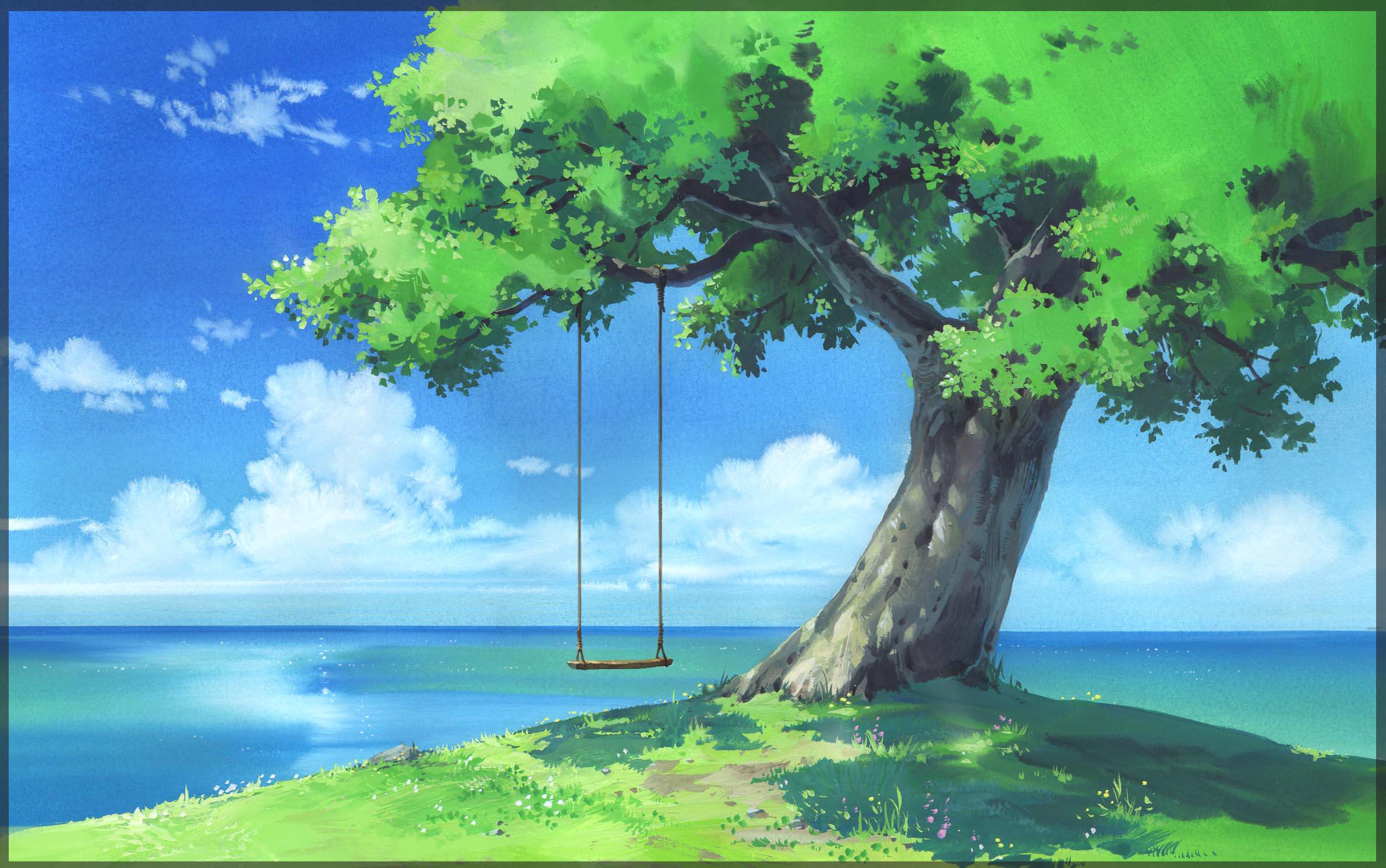 lo-fi ideal calm anime setting that is beautiful