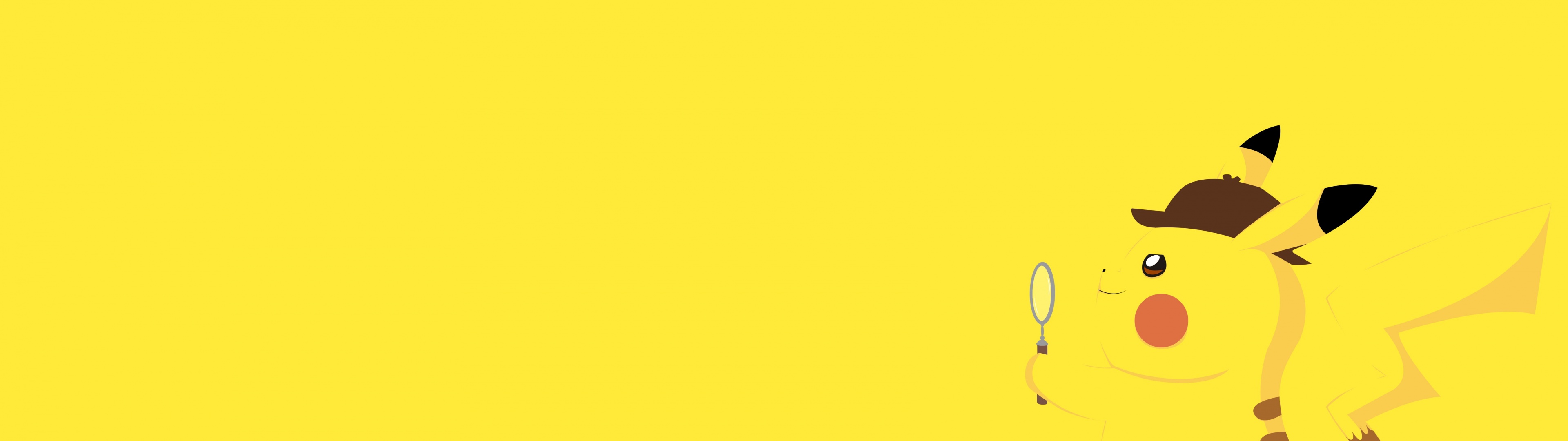 Pikachu Wallpaper 4K, Yellow background, Minimal art, 5K, 8K, Minimal