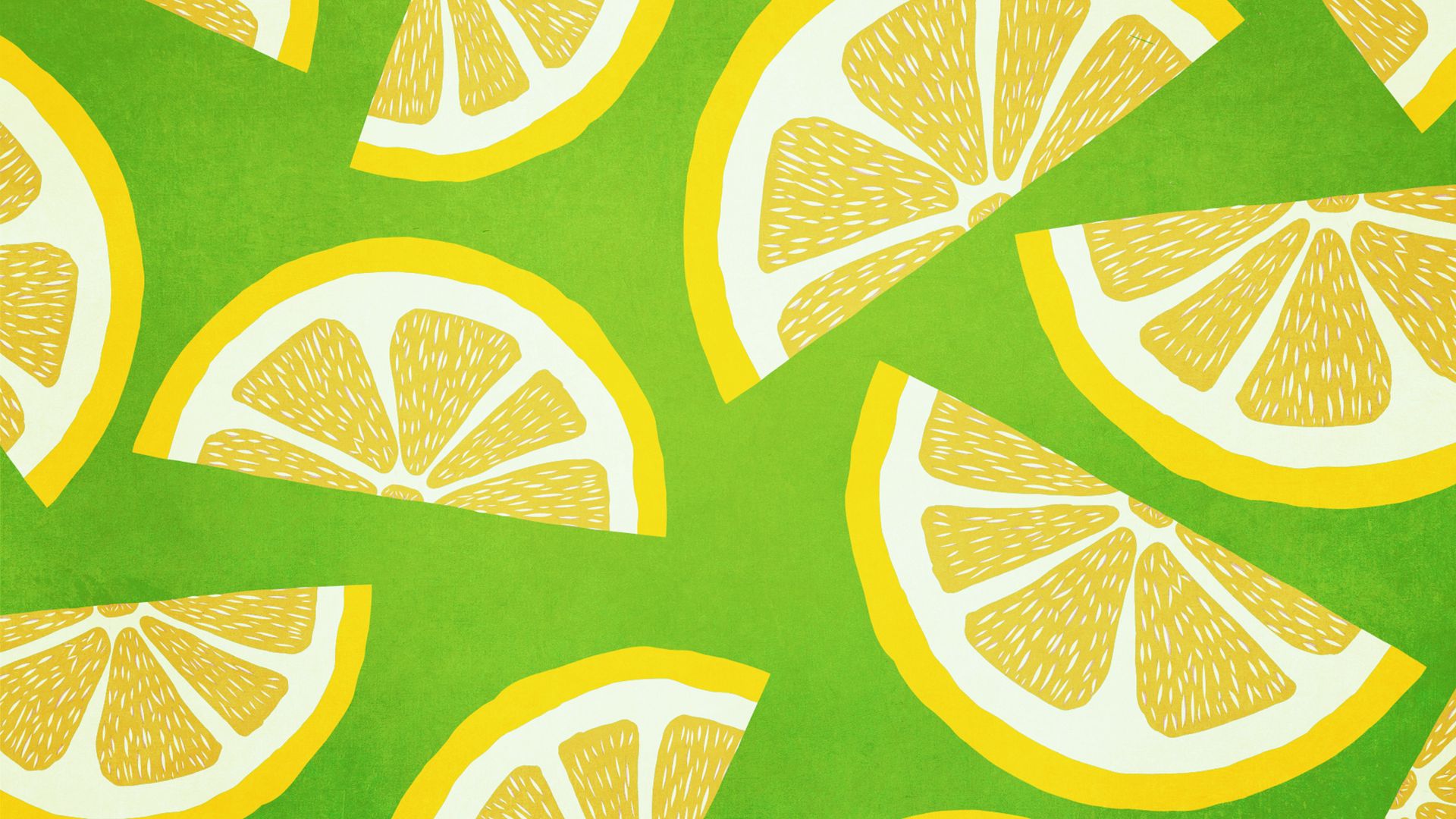 Download wallpaper 1920x1080 lemon, slices, pattern, citrus, yellow full hd, hdtv, fhd, 1080p HD background
