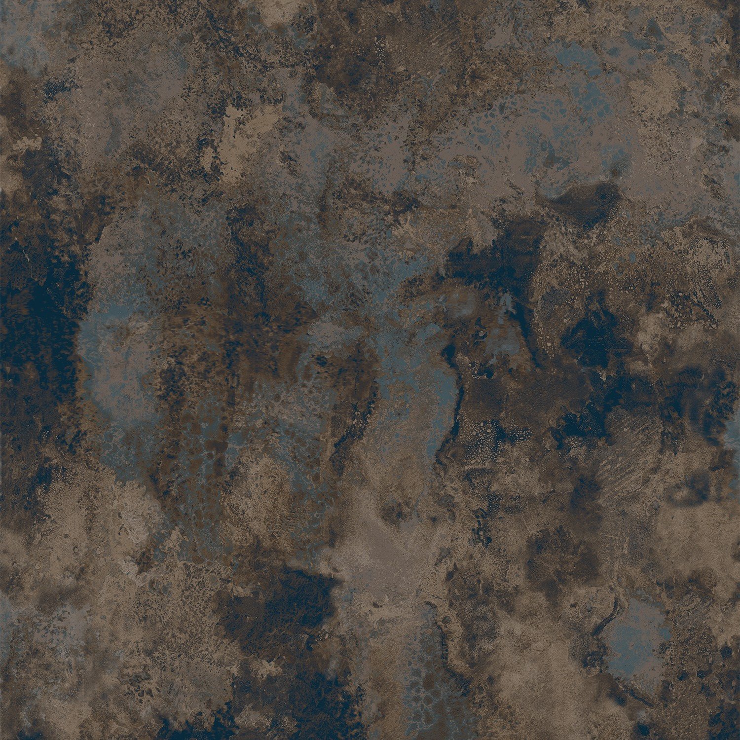 Ocher blue rusty metal plate wallpaper