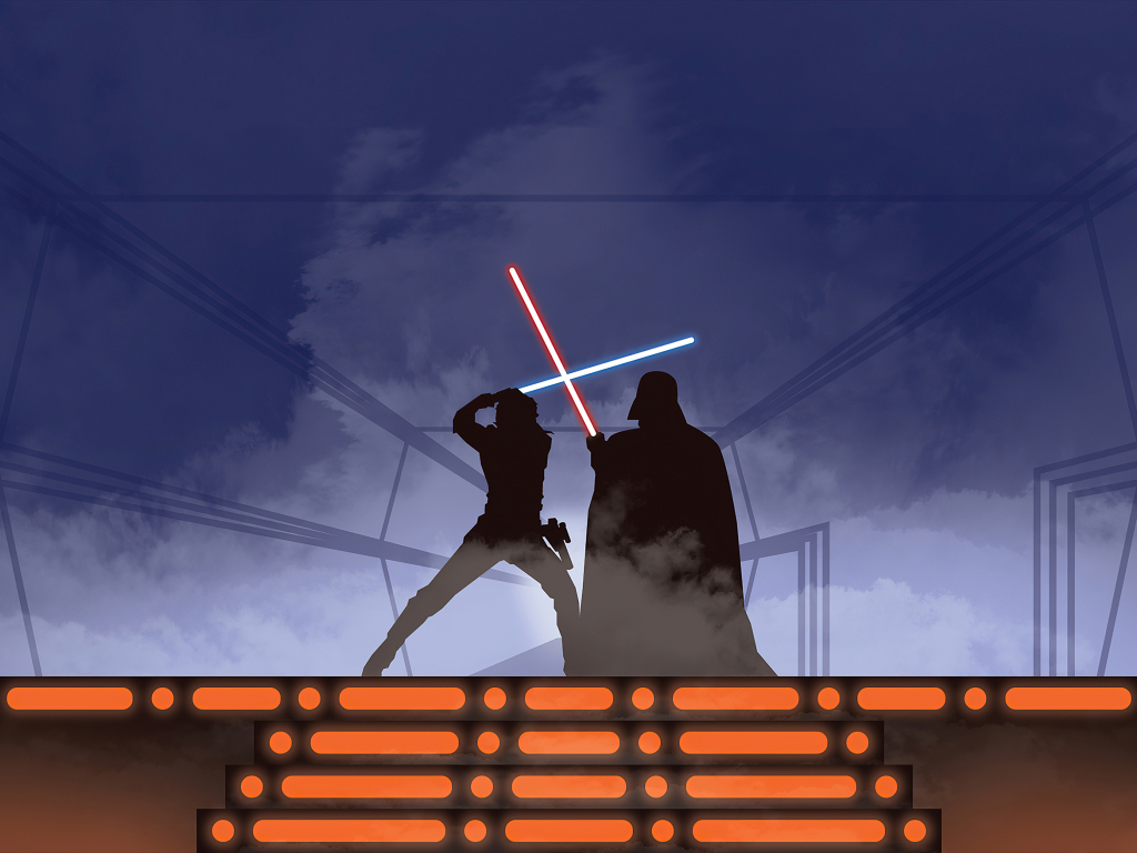 Star wars: the empire strikes back, fight, silhouette wallpaper, HD image, picture, background, 9dbe7b