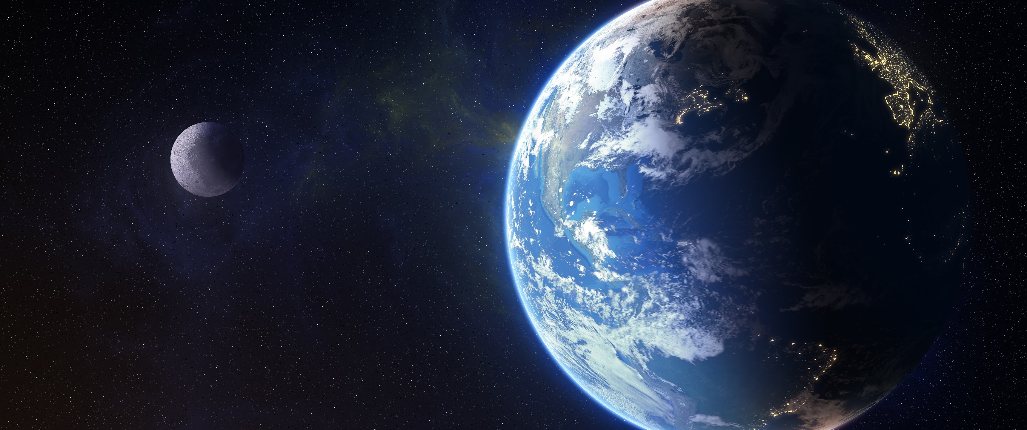 Earth Moon Planet Space 8K Wallpaper