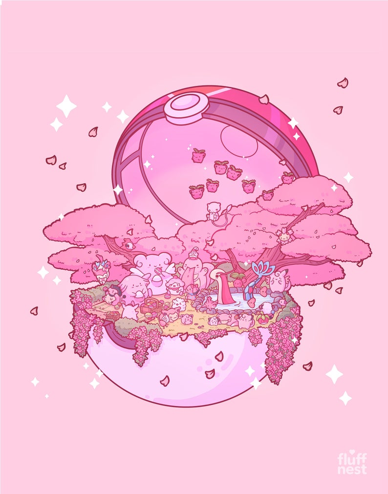Sakura Pink Fairy Pokemon Poster. Pokemon poster, Pokemon, Pokemon pink