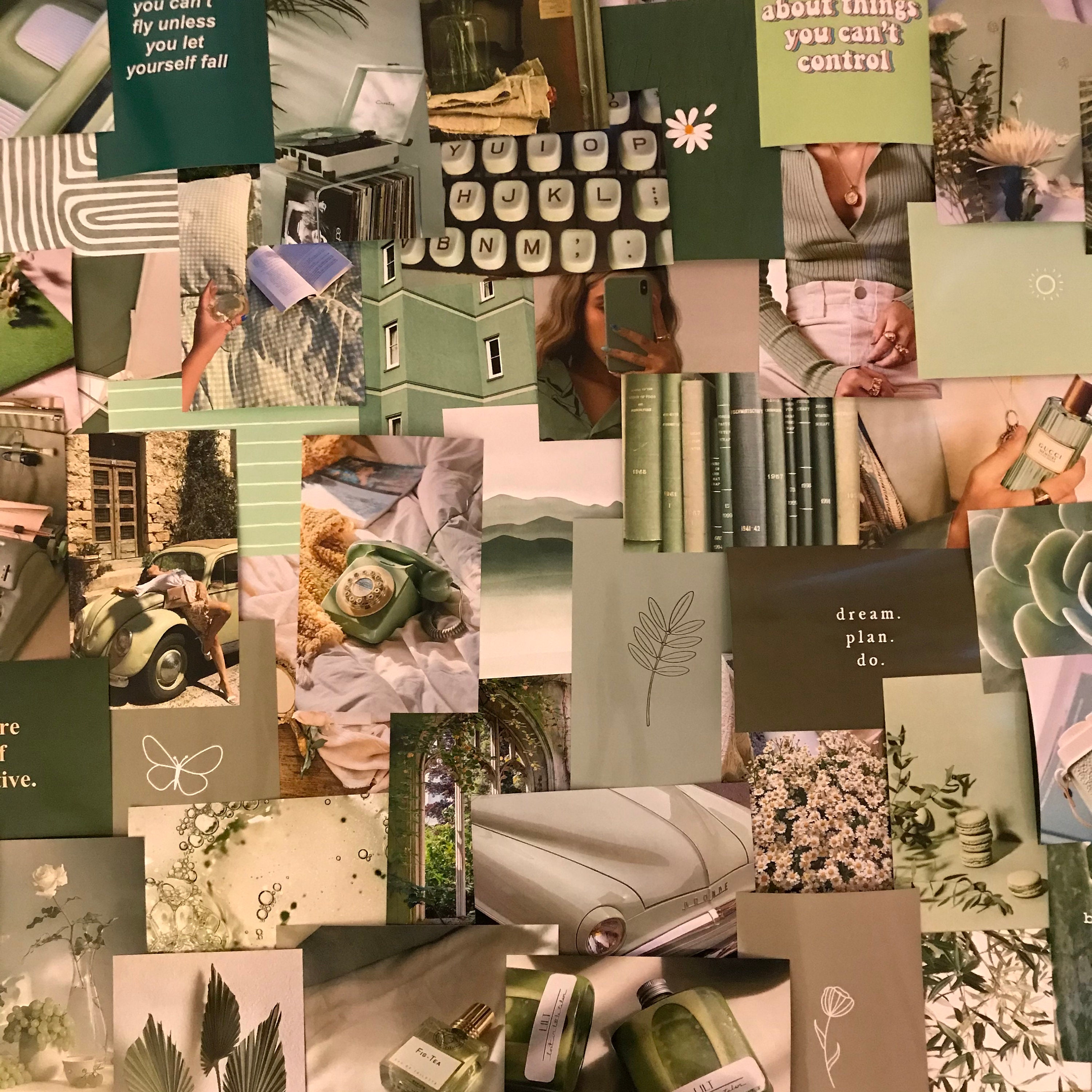 50pc Sage Green Aesthetic Glossy Photo Wall Collage Kit