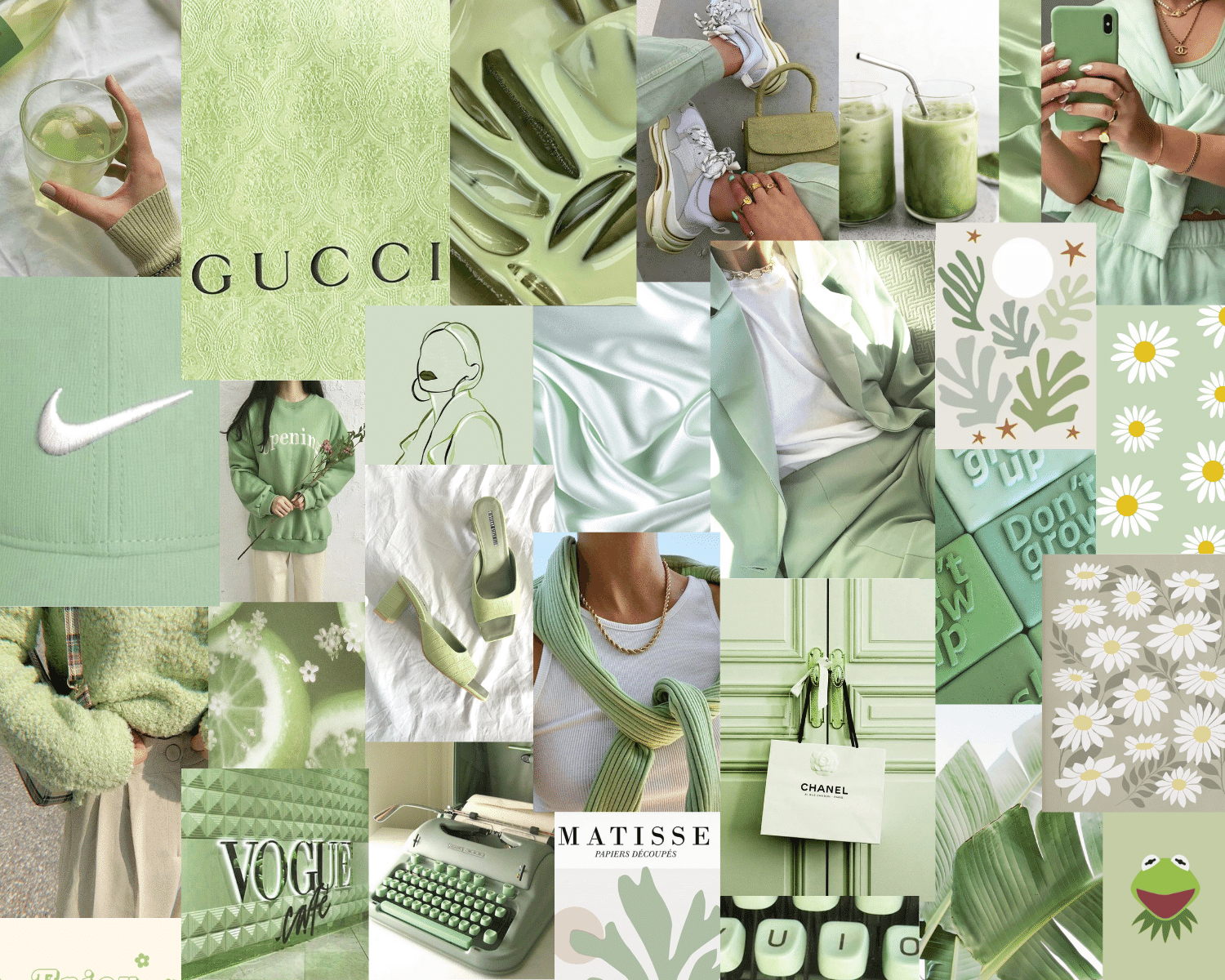 Sage Green Aesthetic Poster Kit (200 Pieces)