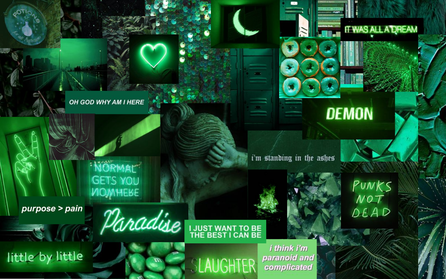 Green Collage Wallpaper Free Green Collage Background