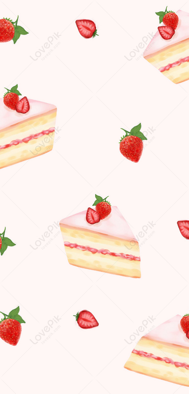 Strawberry Cake Handset Wallpaper Background Image Free Download