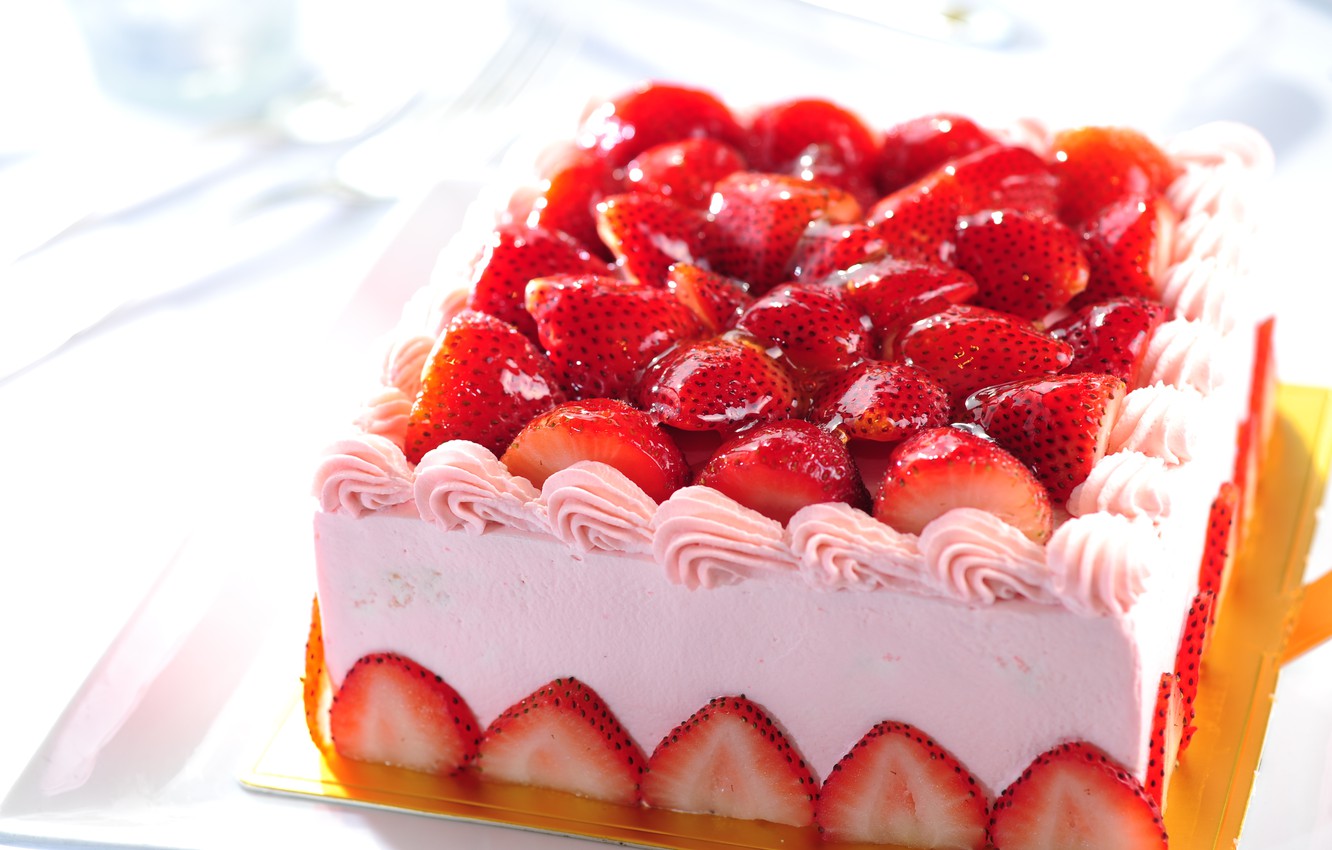 Wallpaper berries, food, strawberry, cake, cake, cake, cream, dessert, food, sweet, dessert, berries, cheesecake, strawberries, cheesecake image for desktop, section еда