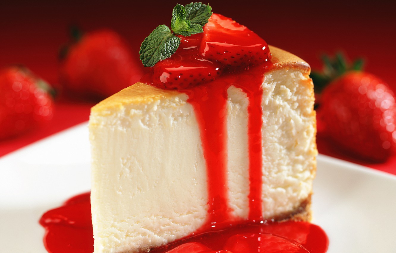 Wallpaper berries, food, strawberry, cake, cake, cake, cream, dessert, food, sweet, dessert, berries, cheesecake, strawberries, cheesecake image for desktop, section еда