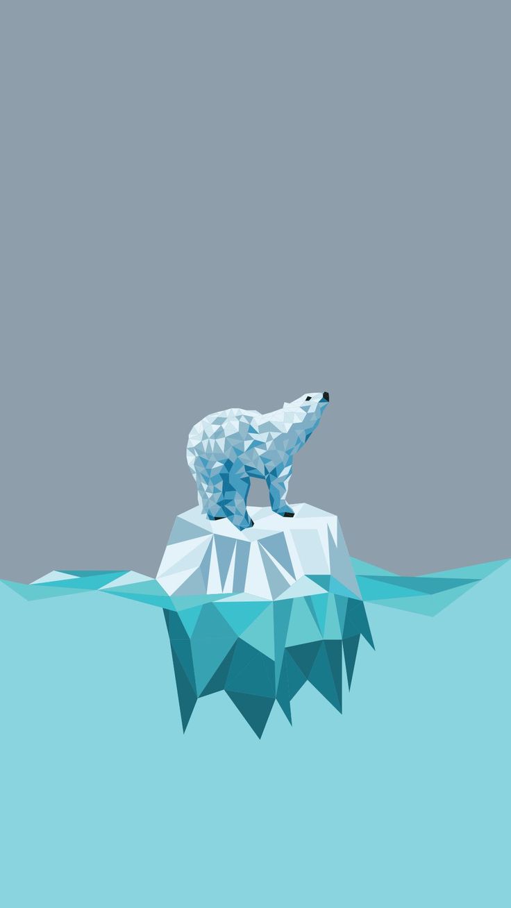 Cool Simple iPhone Wallpaper Free Cool Simple iPhone Background - Polar bear wallpaper, Geometric animal wallpaper, Blue wallpaper iphone