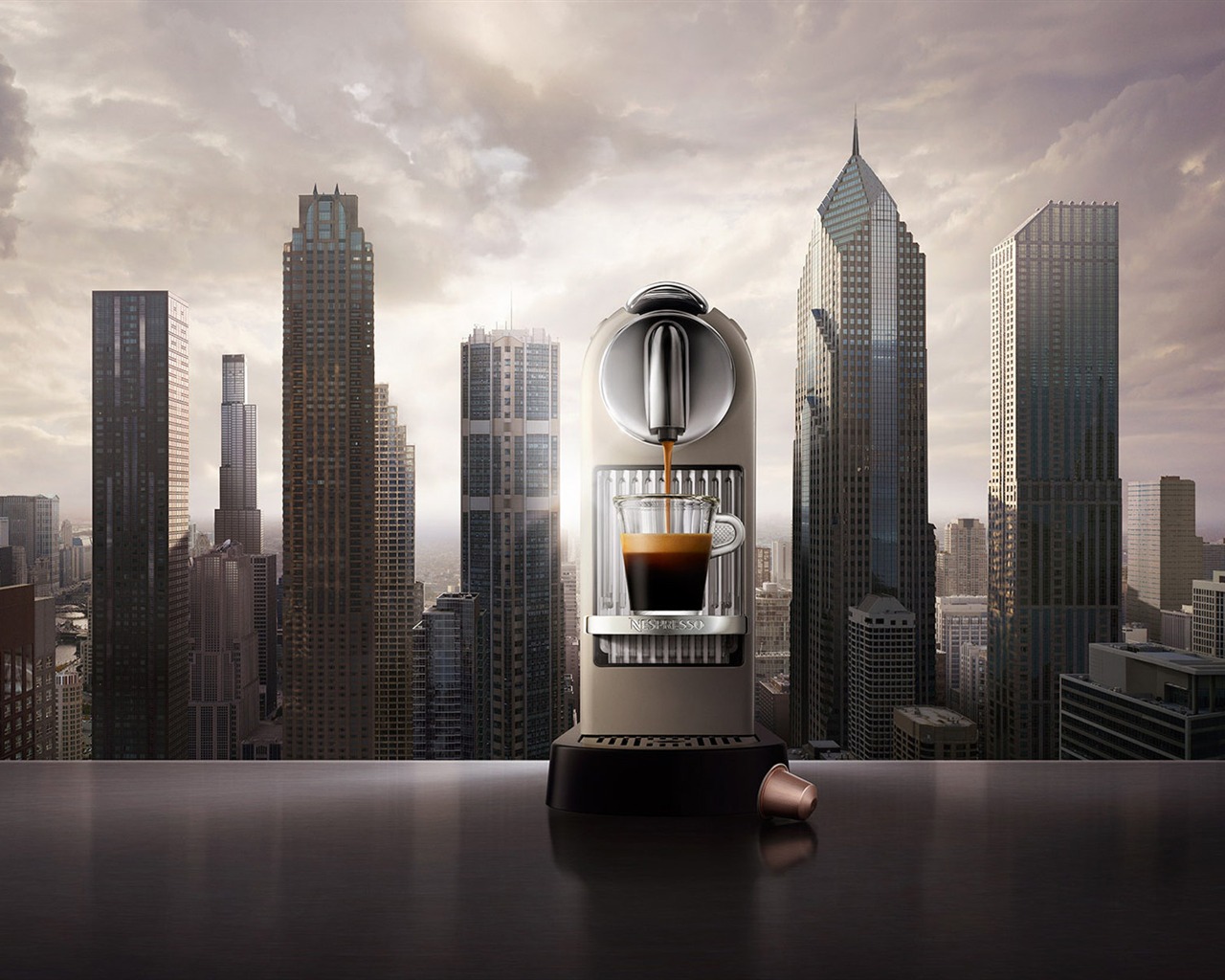Espresso Coffee Machine Advertising Design