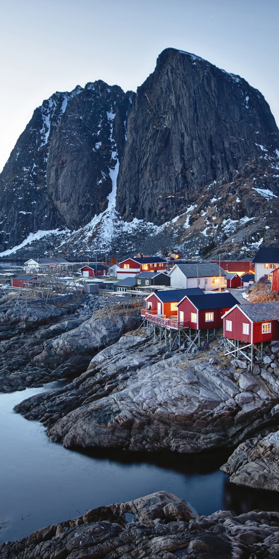 Town, coast, mountains, Norway