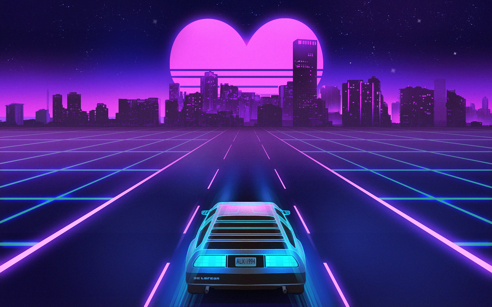 Artistic Retro Wave HD Wallpaper