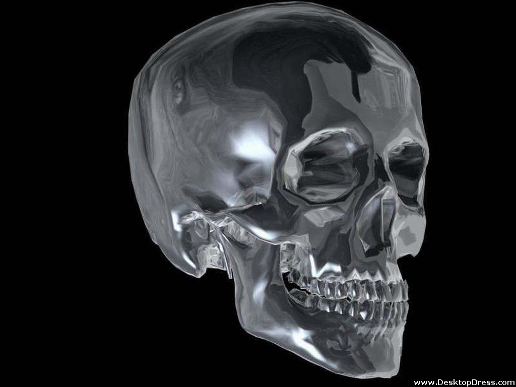 Desktop Wallpaper 3D Background Metal Skull